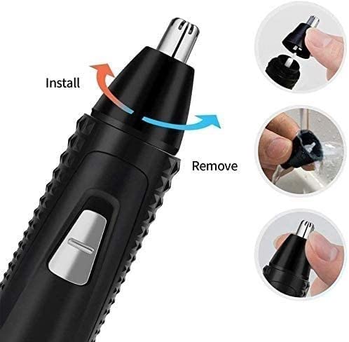 USB Rechargeable Nose & Ear Hair Trimmer for Men & Women - Professional Painless Hair Clipper with Waterproof Dual Edge Blades for Easy Cleaning - Perfect for Travel, Grooming & Personal Care