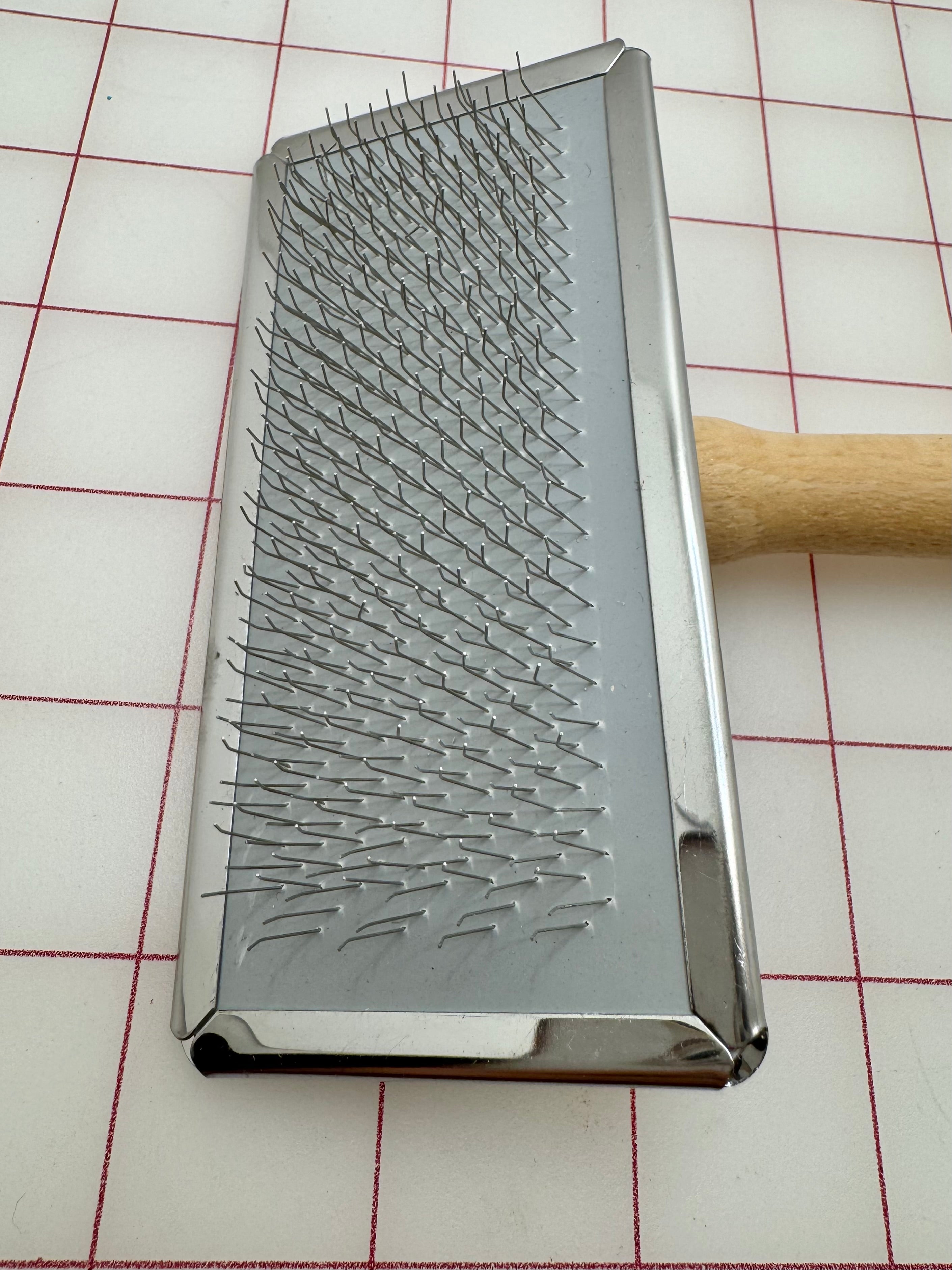 Premium Carding Brush for Wool & Fabrics - Handmade Fiber Prep Tool for Spinning, Felting & DIY Craft Projects