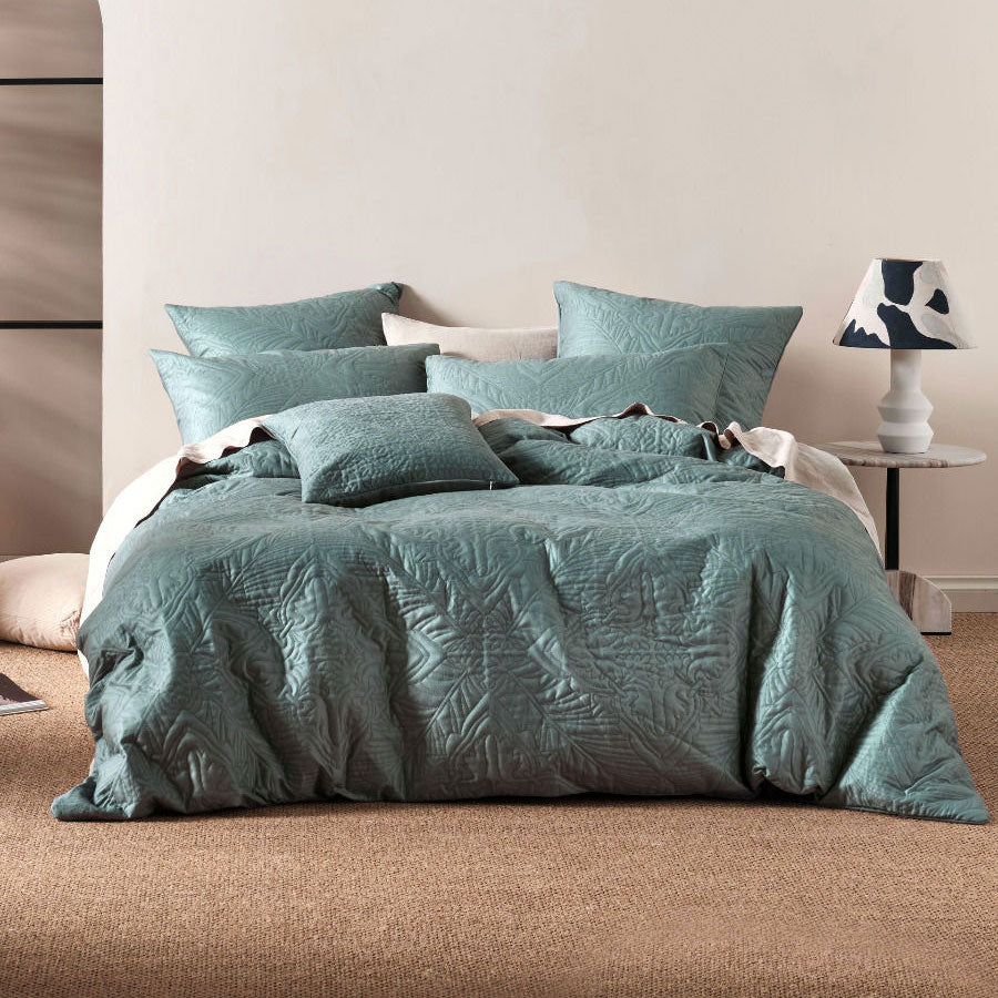 Linen House Isadora Quilt Cover Set - Premium Cotton Bedding in Petrol Blue - Perfect for Master Bedroom, Guest Room & Luxury Home Decor