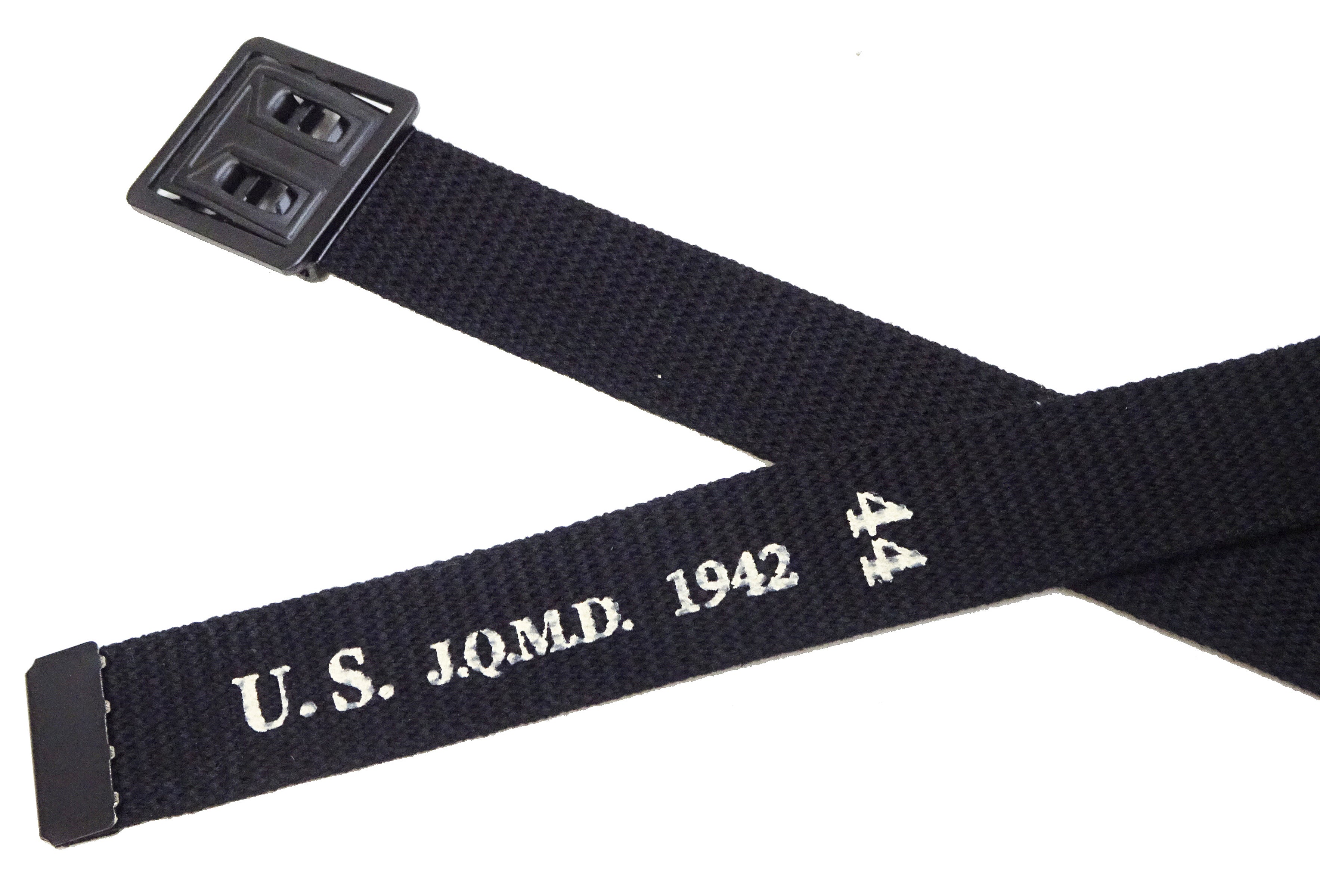 Buzz Rickson Men's William Gibson 1937 WW2 US Army GI Cotton Webbing Belt - Black (BR02767) | Vintage Military Style Belt for Casual Wear & Historical Reenactments