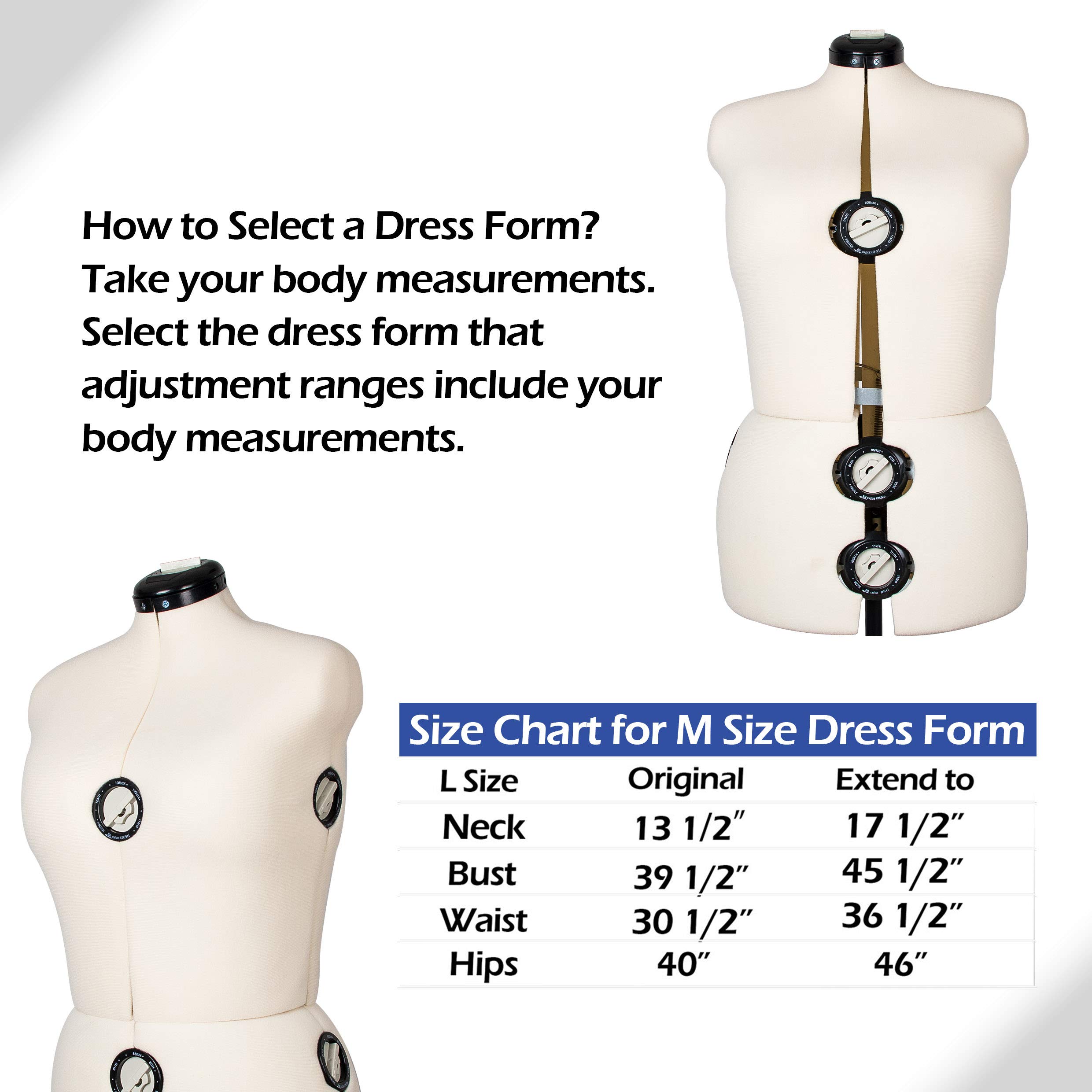 BHD BEAUTY Beige 13-Dial Adjustable Dress Form Mannequin with Tripod Stand - 70