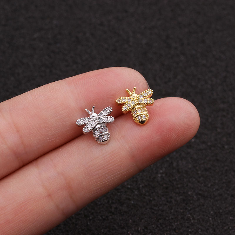 20G Cartilage Bumble Bee Conch Earrings - Handmade Boho Dangle Earrings for Women | Perfect for Beach Parties, Summer Festivals & Boho Fashion (HSPJ1946)