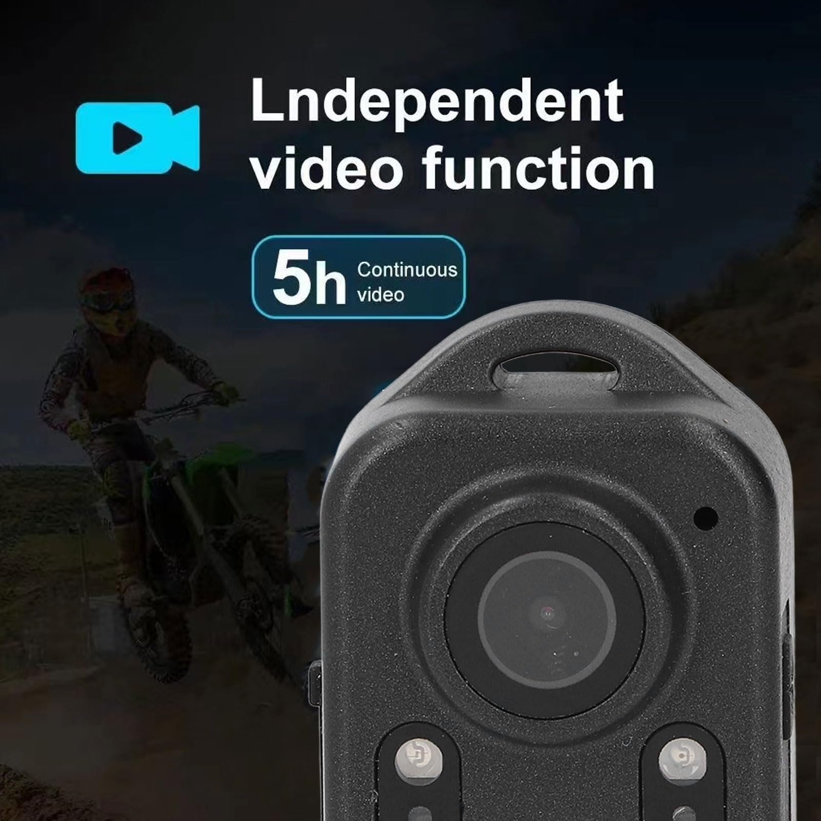 VBESTLIFE 1080P HD Portable Video Recorder Camera with LED Light & Night Vision - Bike Clip Mount, USB Webcam Function, Body Camera for Outdoor Sports, Security Monitoring & Vlogging