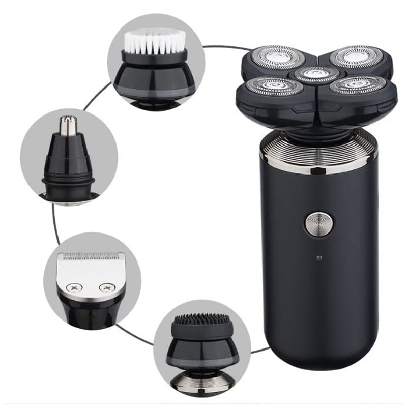 5-in-1 Rechargeable Electric Razor for Men - Rotary Beard Trimmer & Shaver with Washable Design | Perfect for Travel, Daily Grooming & Professional Use