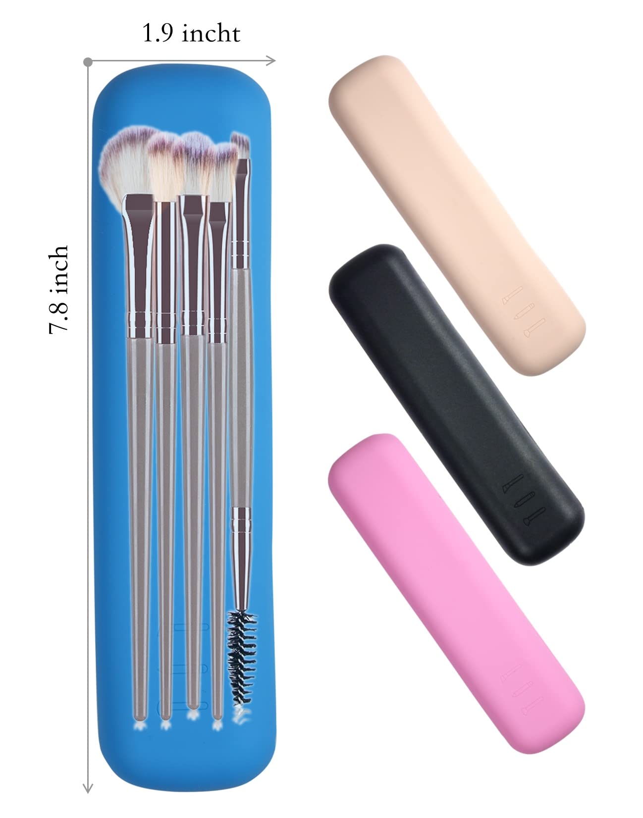 Veibeau Silicone Makeup Brush Travel Holder Bag - Soft Portable Cosmetic Organizer for Brushes & Beauty Tools (Pink) | Perfect for Travel, Home Storage & On-the-Go Makeup Application