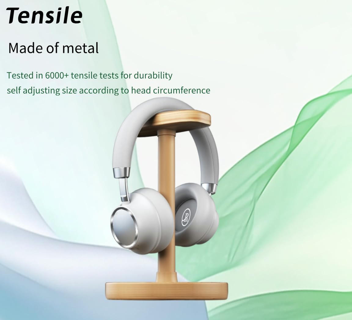 Premium Over-Ear Bluetooth Headphones with Active Noise Cancelling, Built-in Mic & 50H Playtime - HiFi Stereo Sound, Deep Bass & Rotating Ear Cups for Home, Office, PC & Mobile Devices (Silver) - Perfect for Work, Travel & Gaming