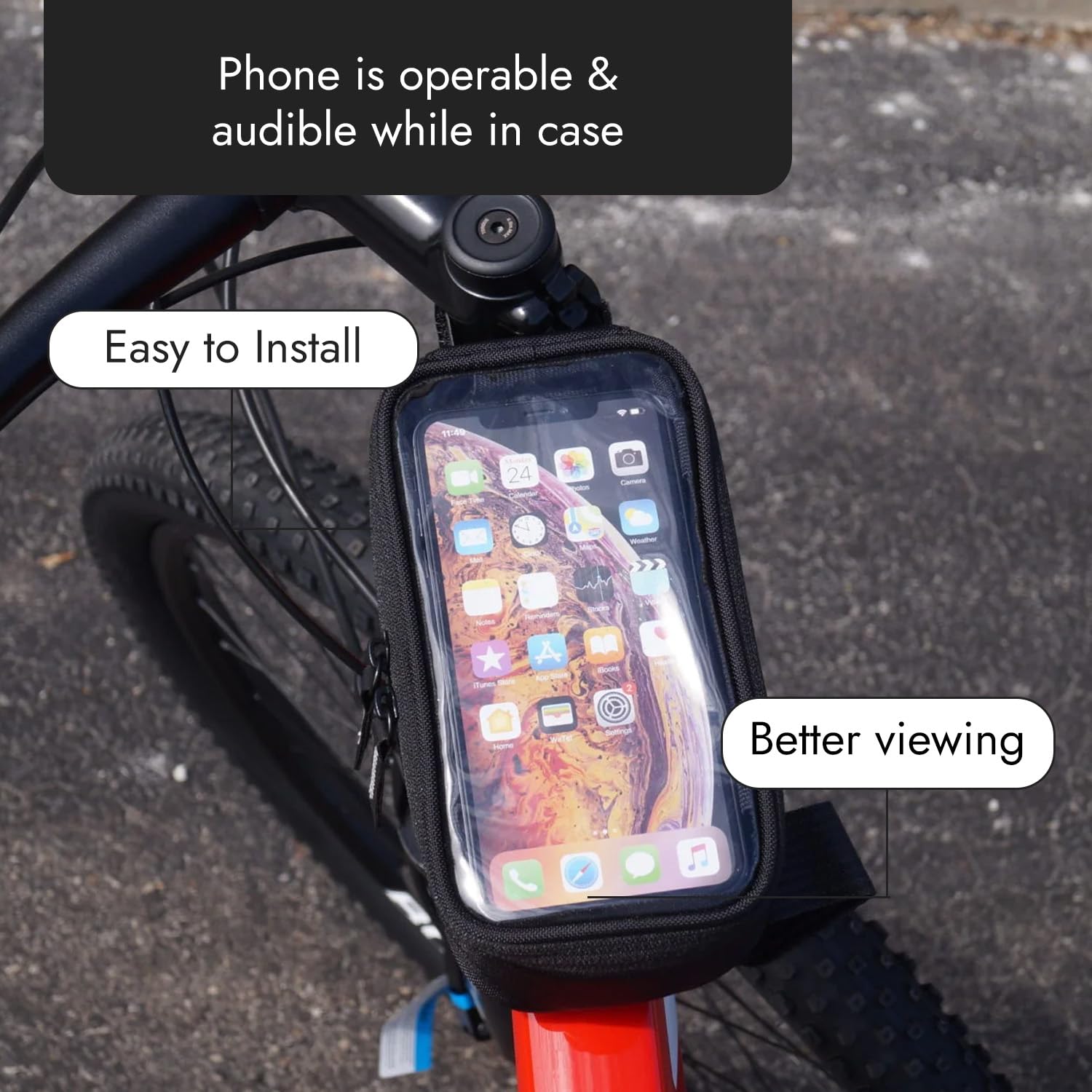 **BiKase Hard Casing Bike Phone Bag – Waterproof, Durable Bike Accessories – 8