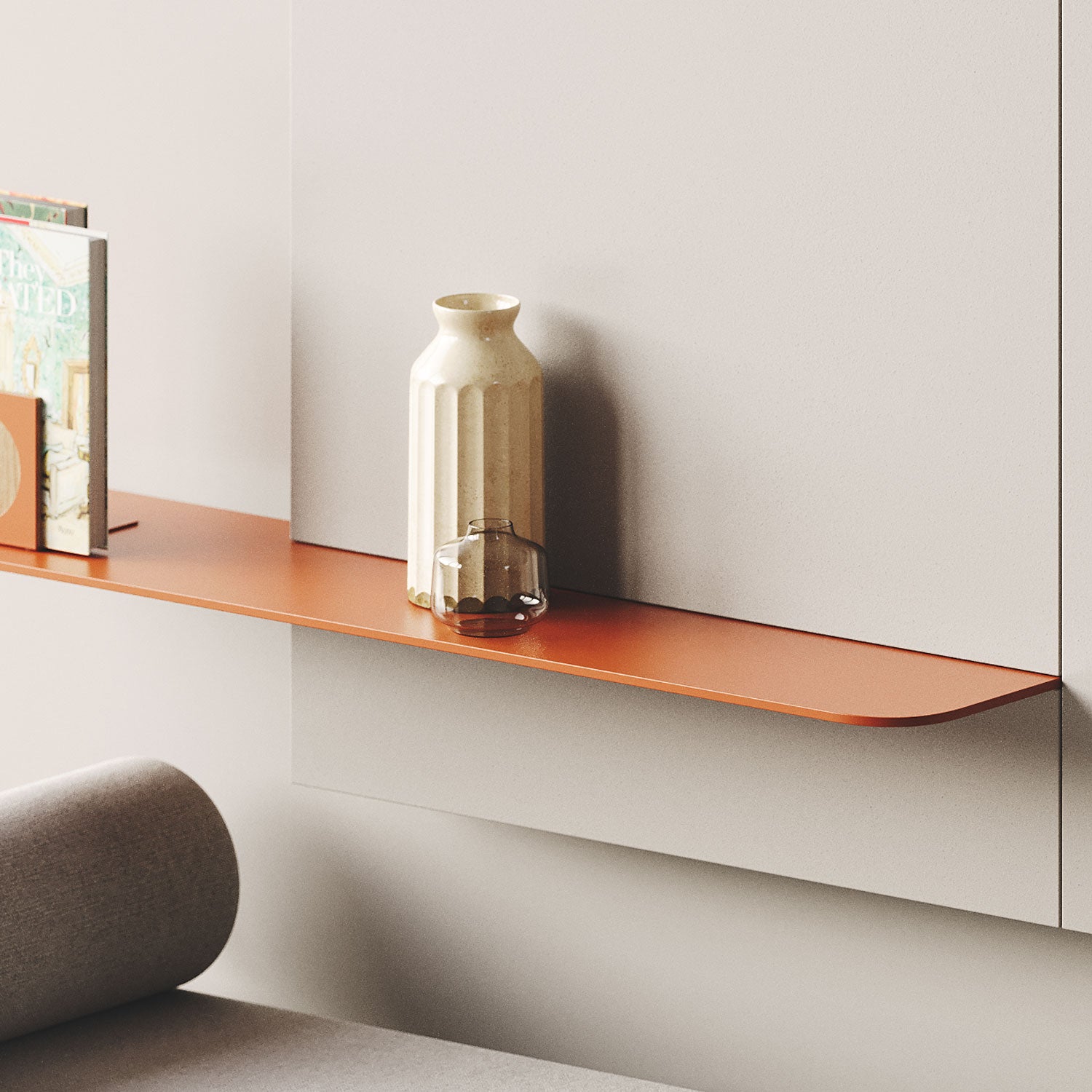 Tromso RADius Steel Floating Shelf - Rustic Industrial Wall Shelves for Living Room, Kitchen, Bathroom Storage & Decor