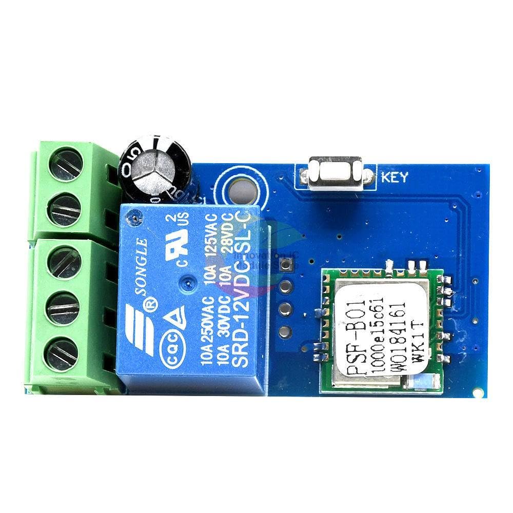 1 Channel DC 12V WiFi Smart Relay Timer Switch Module - Remote Control for Alexa, Echo & Google Home - Perfect for Smart Home Automation, Lighting Control & Appliance Scheduling