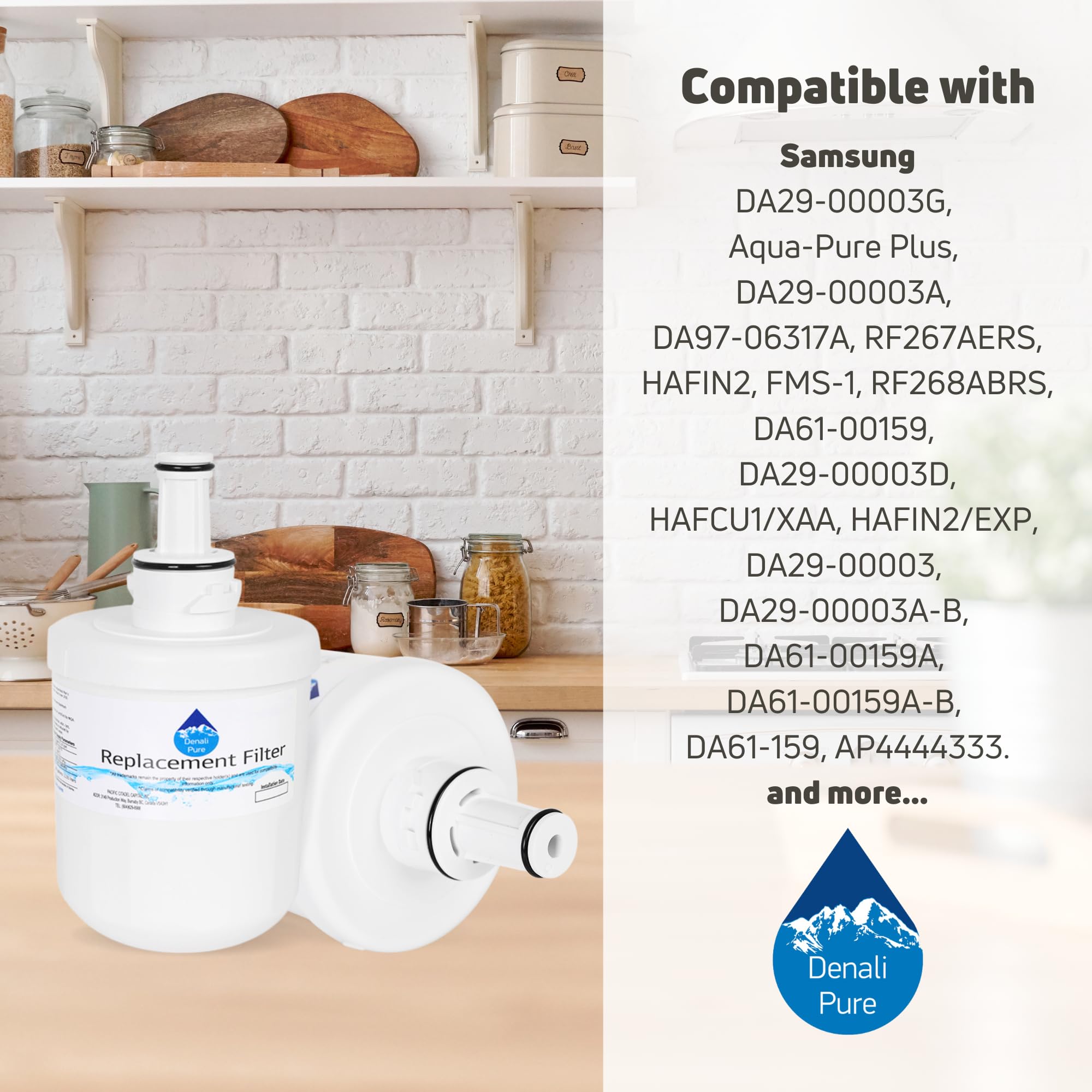 3-Pack Samsung DA29-0003B Refrigerator Water Filter Replacement - Compatible with Samsung Fridge Water Filter Cartridge | Clean & Safe Drinking Water for Home & Office
