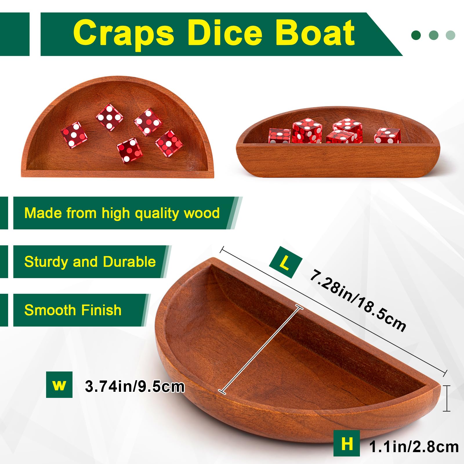 Premium Leyndo Craps Tabletop Game Set - 36