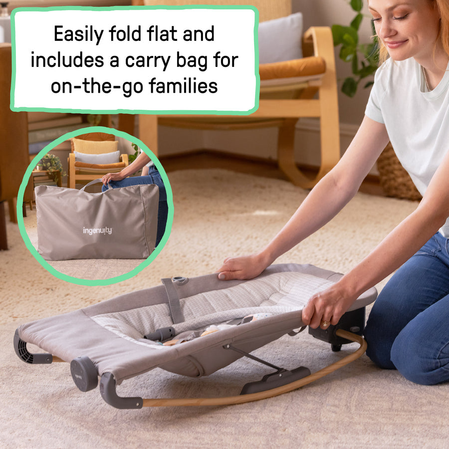 Ingenuity Keep InMotion Automatic Baby Rocking Seat - Gentle Soothing Motion for Newborns & Infants - Perfect for Naptime, Playtime & Hands-Free Parenting