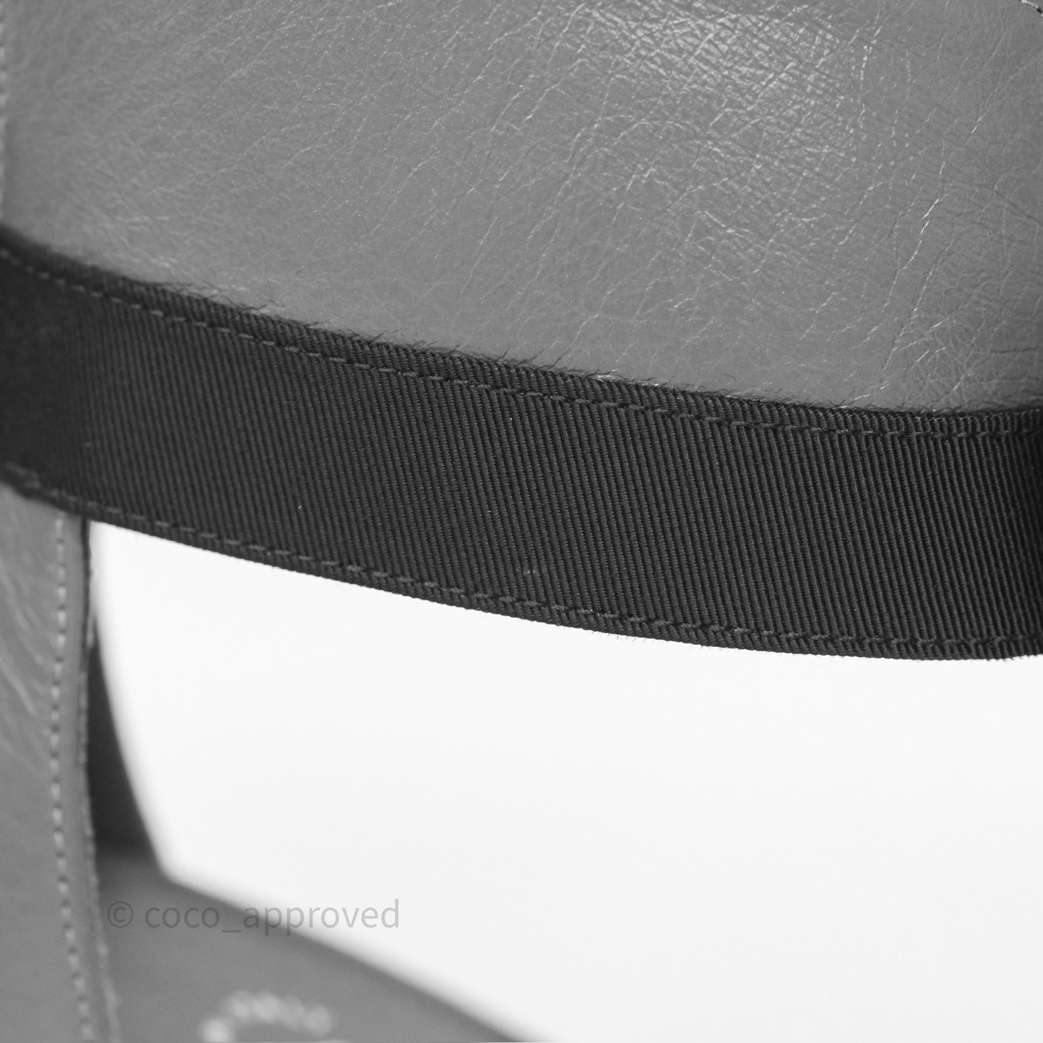 Chanel Cap Toe Bow Ankle Strap Sandals - Grey & Black Lambskin Leather - Perfect for Summer Weddings & Evening Events