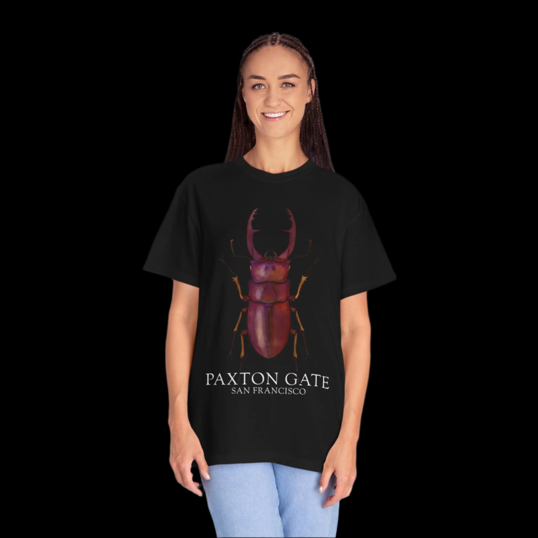 Unisex Paxton Gate Red Stag Beetle Graphic T-Shirt by Kris Struble - Perfect for Nature Lovers & Entomology Enthusiasts