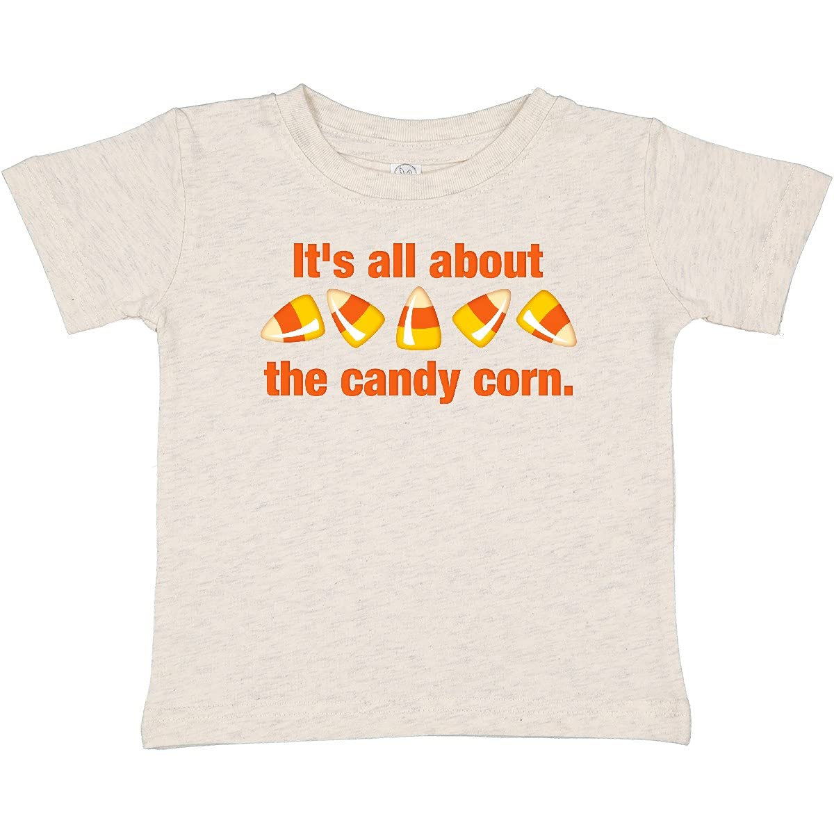 Inktastic All About The Candy Corn Baby T-Shirt - Cute Halloween Outfit for Infants & Toddlers - Perfect for Trick-or-Treating, Photo Shoots & Holiday Parties