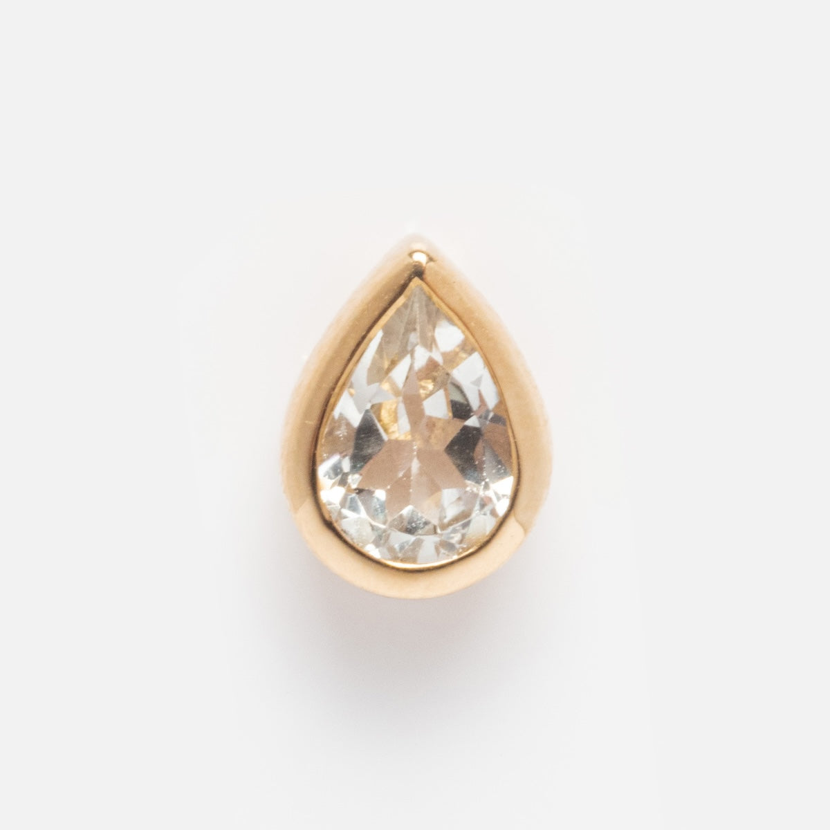 Solid Gold Pear Gemstone Slider Charm - Elegant Jewelry for Bracelets & Necklaces | Perfect for Gifts, Weddings & Everyday Wear