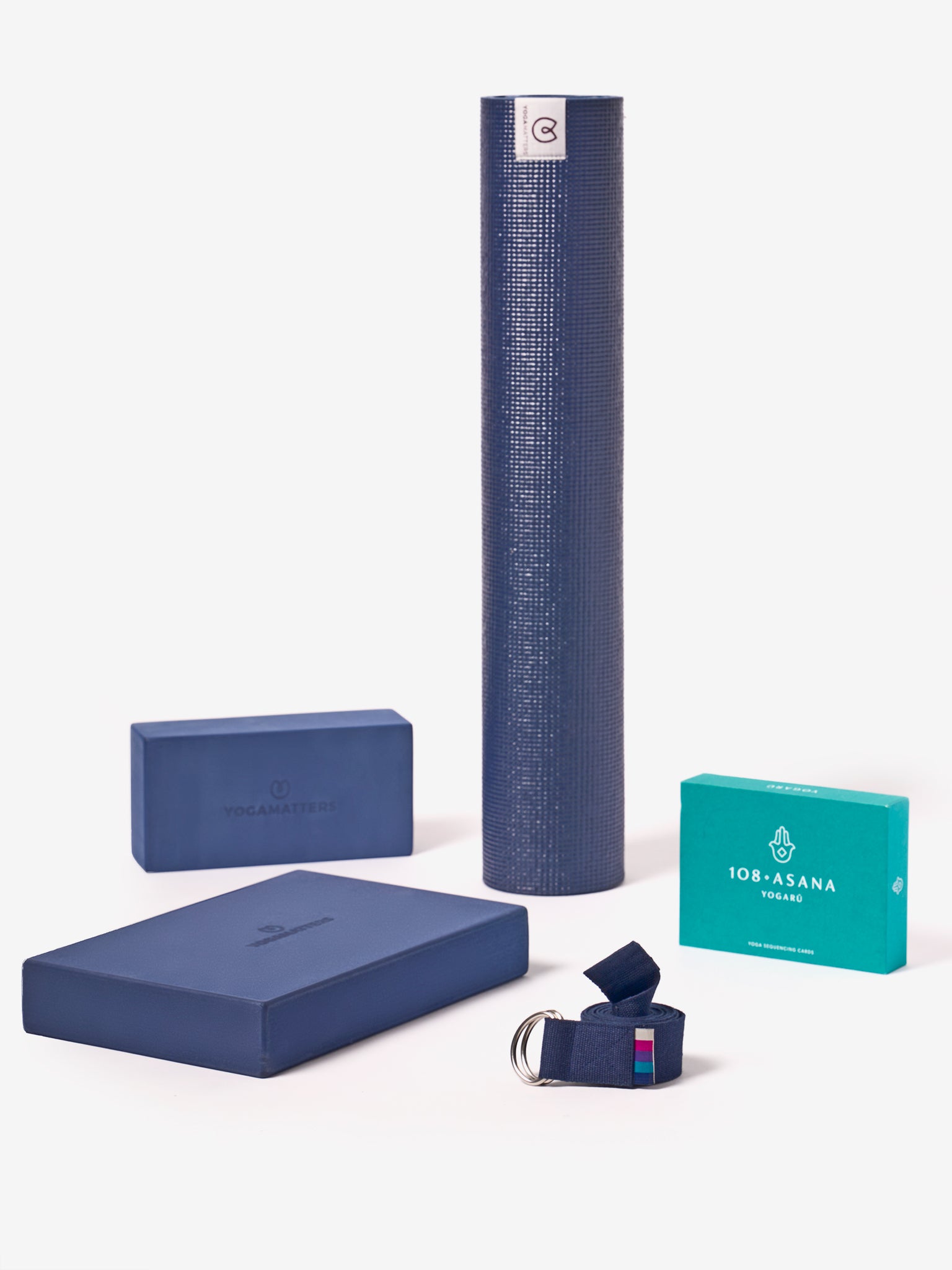 Yogamatters Beginners Starter Yoga Kit - Complete Set for Home & Studio Practice - Perfect for Yoga, Meditation, and Stretching Exercises