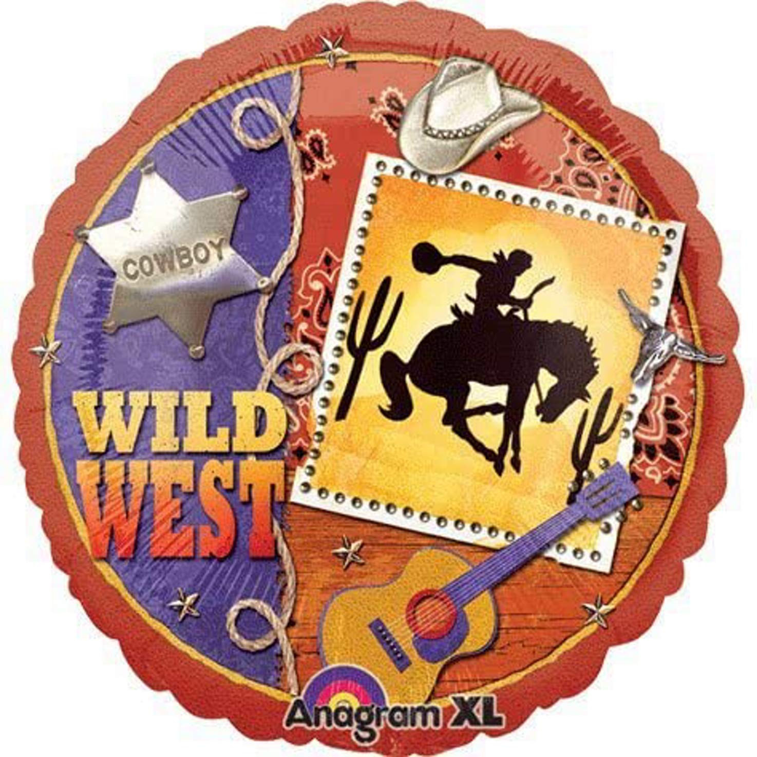Wild West Cowboy Cowgirl 6th Birthday Party Decorations - Balloon Bouquet Set for Western Theme Parties, Baby Showers & Cowboy Themed Events