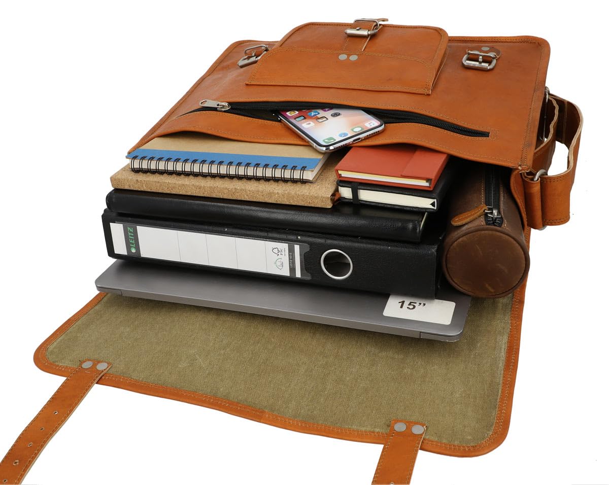 Premium Genuine Leather Shoulder Bag for Women & Men - Stylish & Durable Crossbody Purse - Perfect for Work, Travel & Everyday Use