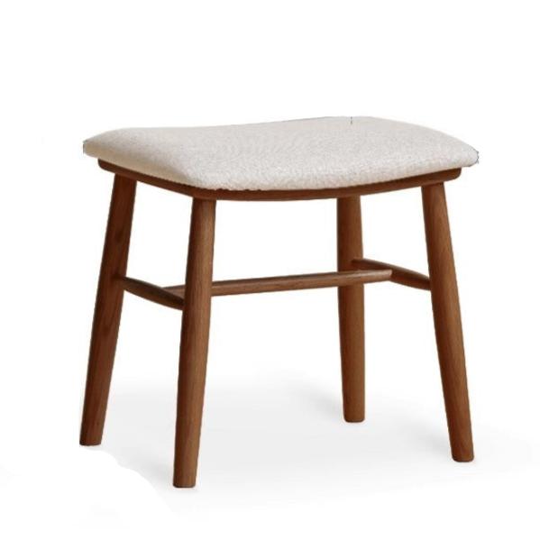 Solid Oak Wood Modern Dressing Stool - Elegant Vanity Seat with Storage for Bedroom & Bathroom | Perfect Makeup Stool, Shoe Bench & Home Decor