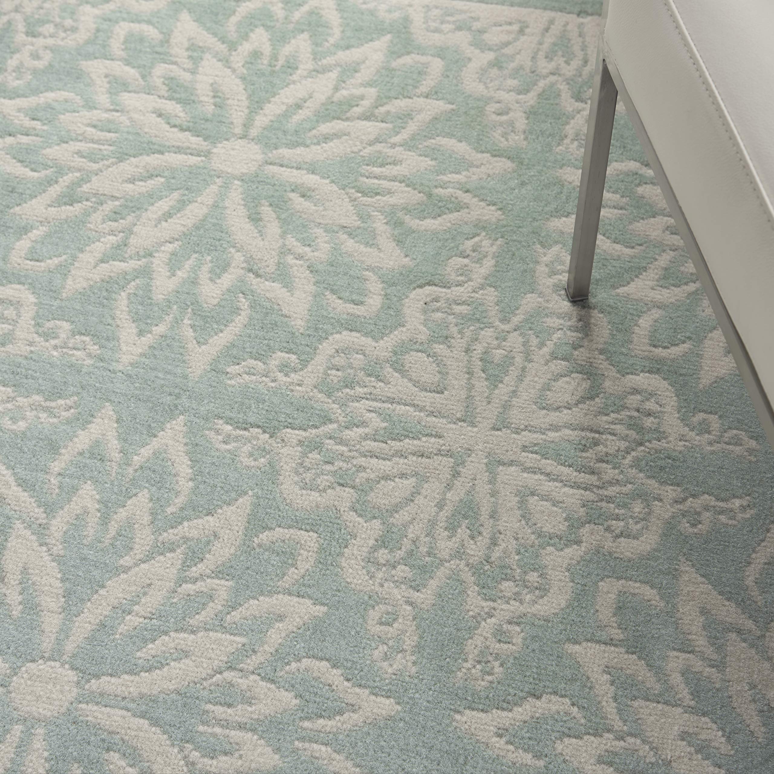 Nourison Jubilant Floral Ivory/Green 4' x 6' Area Rug - Easy-Cleaning, Non-Shedding, Soft & Durable - Perfect for Bedroom, Living Room, Dining Room & Kitchen Decor (4x6)