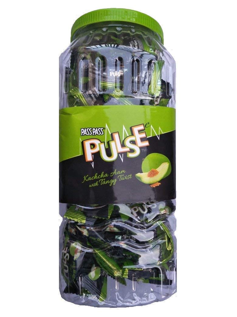 Pulse Candy - Kacchaa Aam Flavor (100 Pieces) | Tangy Mango Hard Candy | Free Shipping | Perfect for Parties, Gifts & Snacking