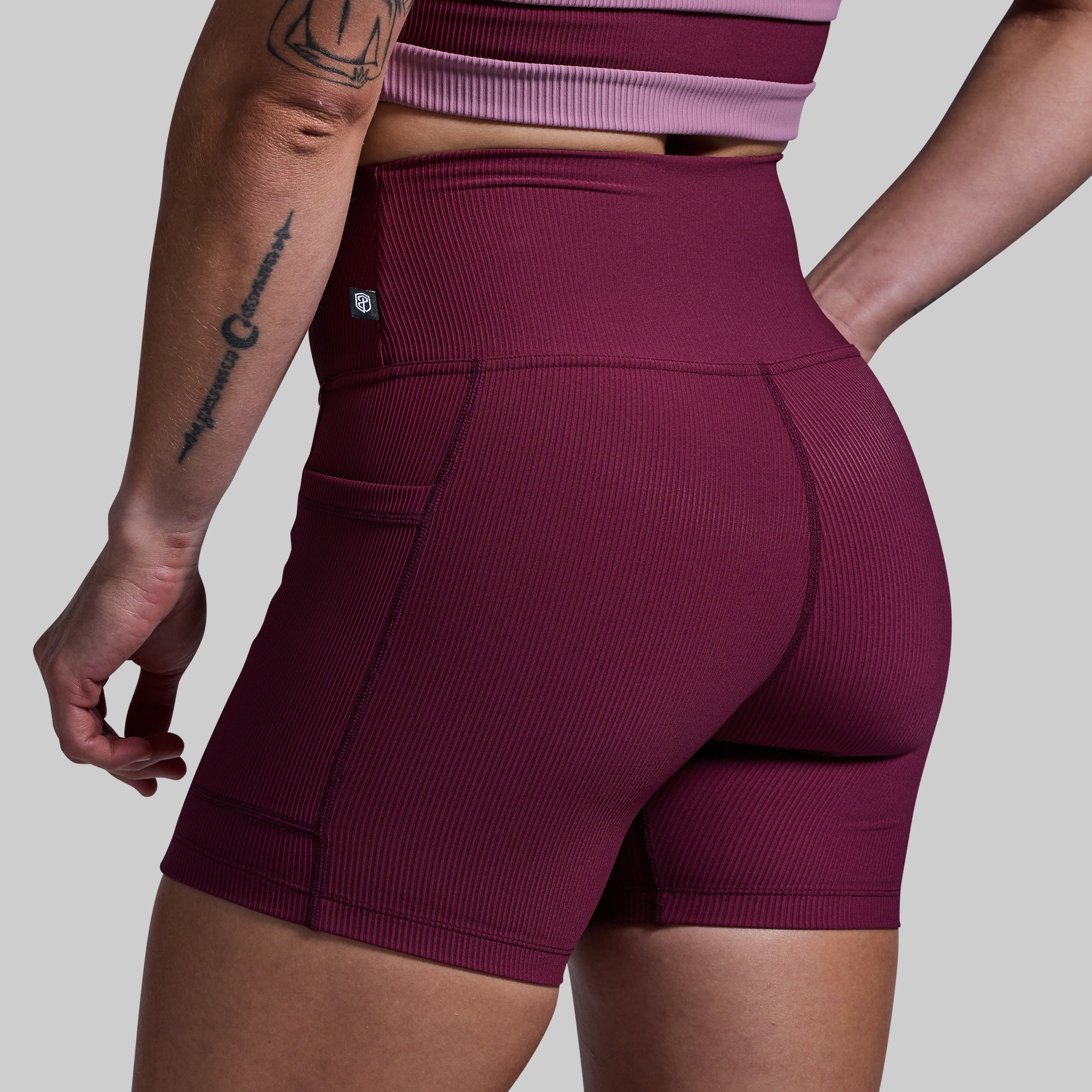 All or Nothing Shorts for Women - Garnet Red High Waist Workout Shorts - Perfect for Yoga, Running & Gym