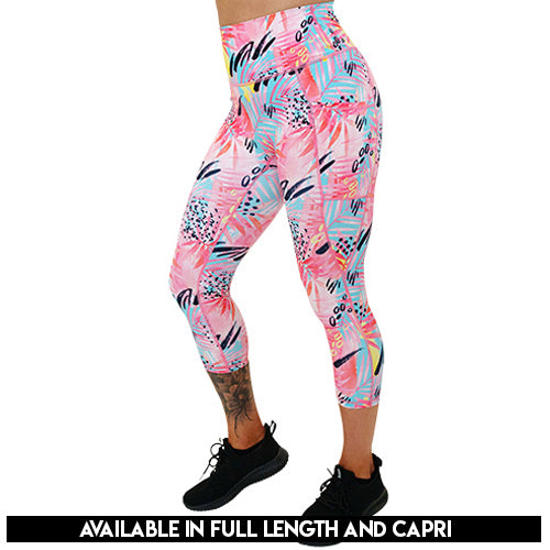 Just Beachy Leggings - Women's High Waisted Yoga Pants for Workout, Running & Beachwear | Comfortable & Stylish Activewear for Yoga, Gym & Summer Vacation