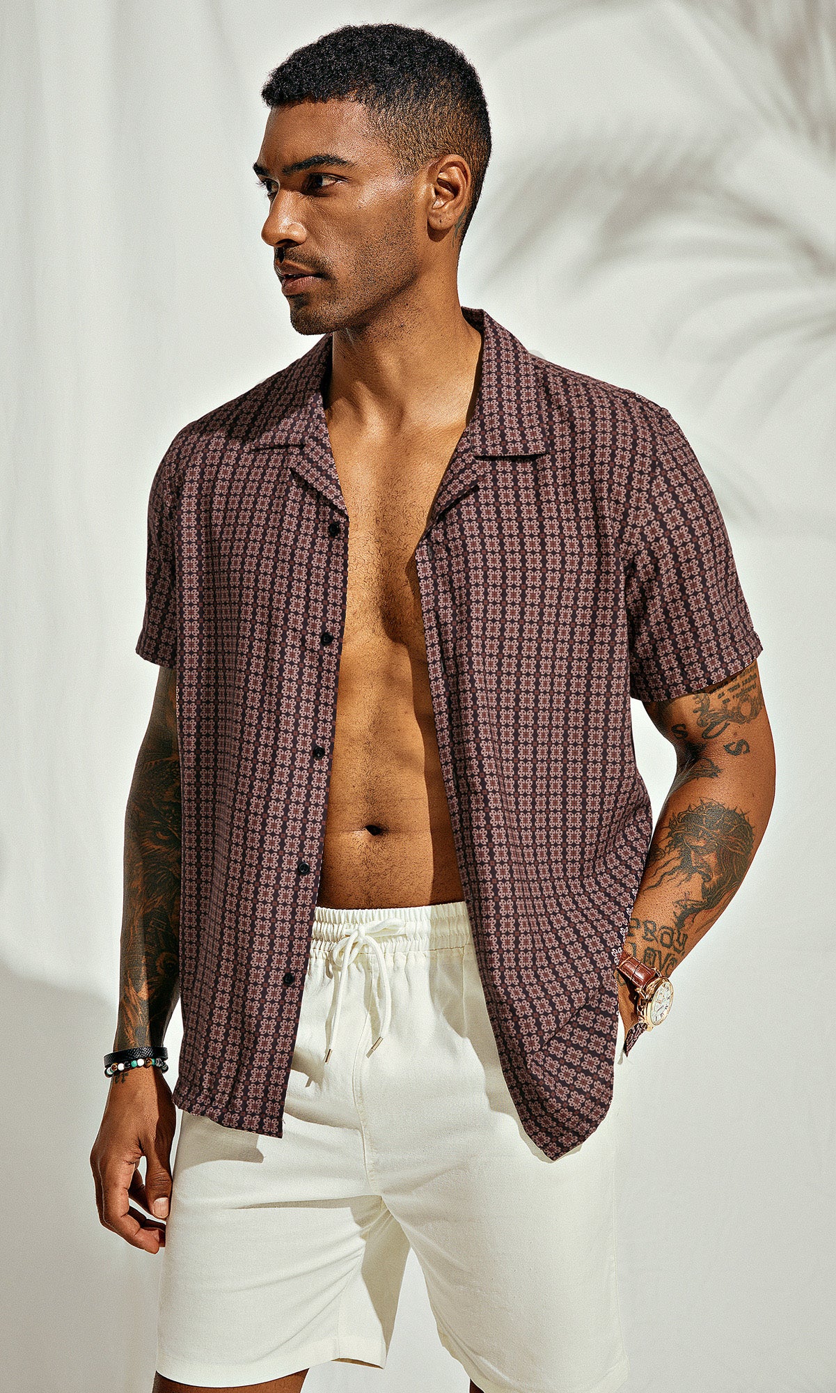 Men's Casual Floral Print Short Sleeve Button Down Shirts - Hawaiian Cuban Style for Summer Beach Vacation & Outdoor Parties