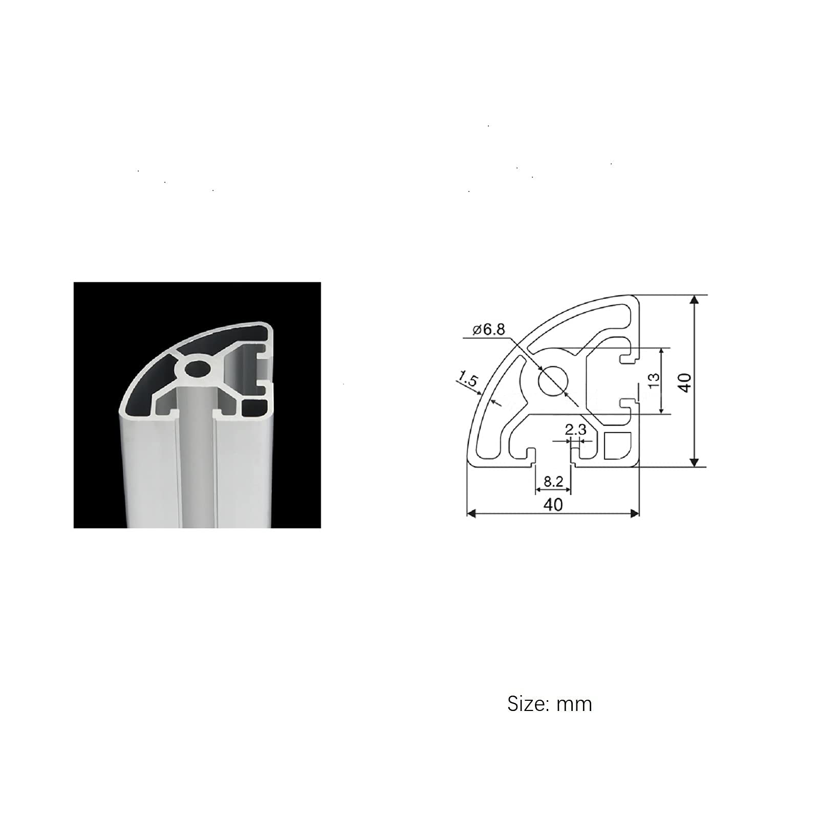4040 T-Slot Aluminum Extrusion Profile - 28.35