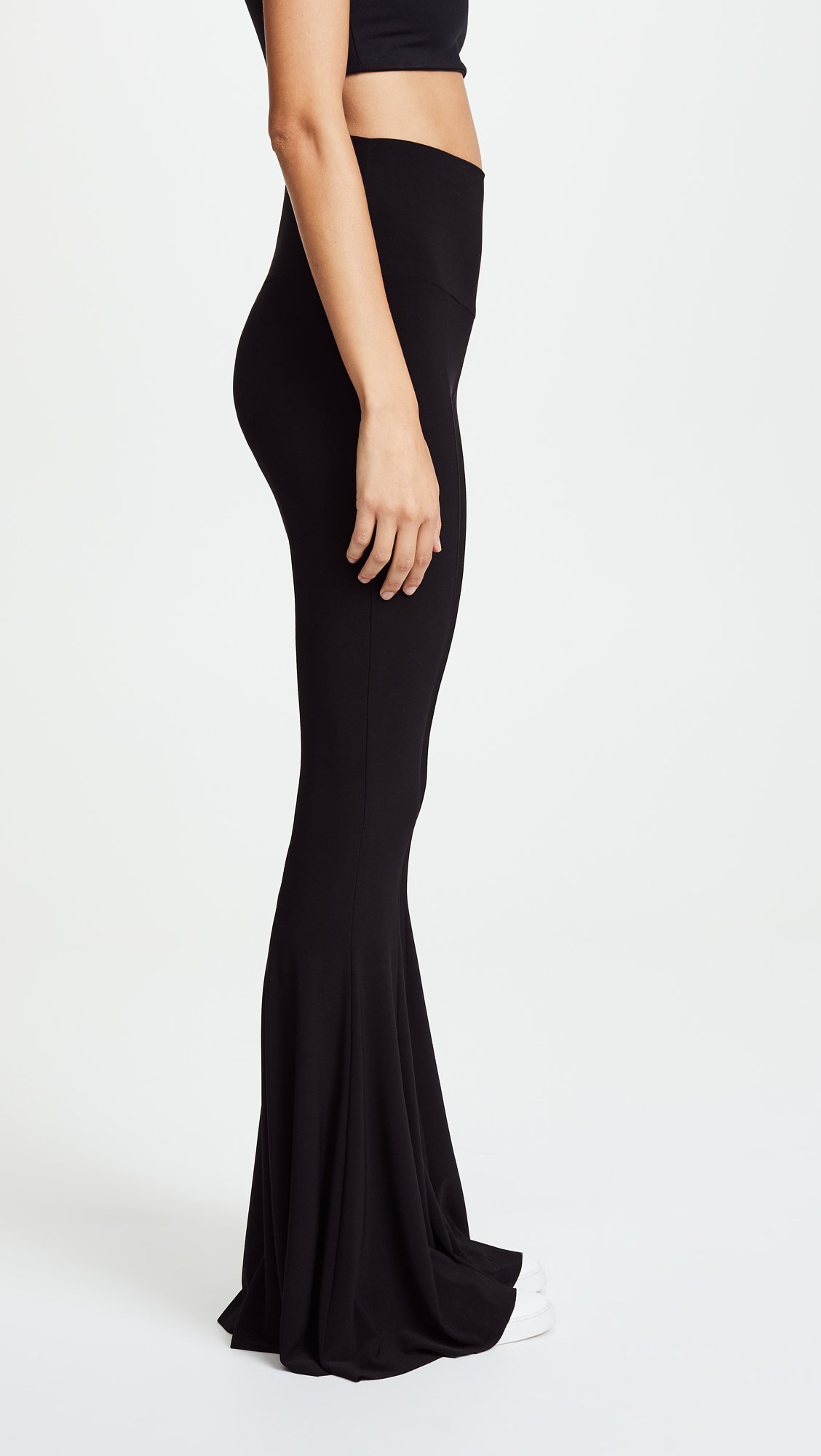Norma Kamali Women's High-Waisted Fishtail Hem Flare Pants - Elegant Wide Leg Trousers for Work, Office & Evening Outfits | Perfect for Business Casual, Date Night & Special Occasions