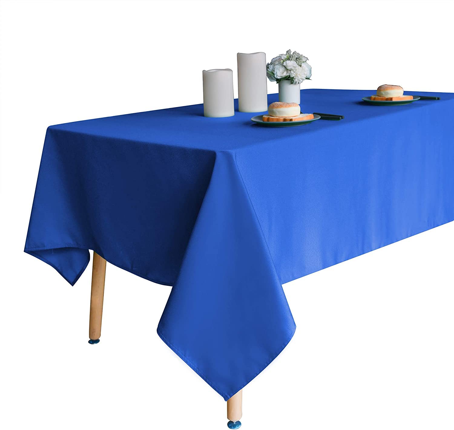 Premium 210GSM Heavy Duty Waterproof Microfiber Tablecloth - Rectangle Decorative Fabric Table Cover for Indoor & Outdoor Use (Royal Blue, 54x108 Inch) - Perfect for Parties, Weddings, Picnics & Restaurant Dining