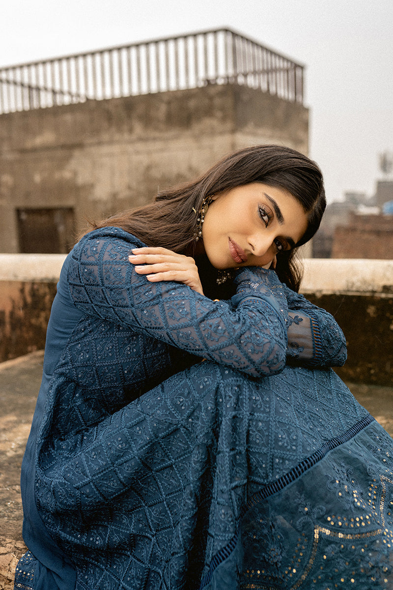 Midnight Blue Embroidered Shirt for Men & Women | Stylish Casual & Party Wear | Perfect for Date Nights, Weddings & Office Outfits
