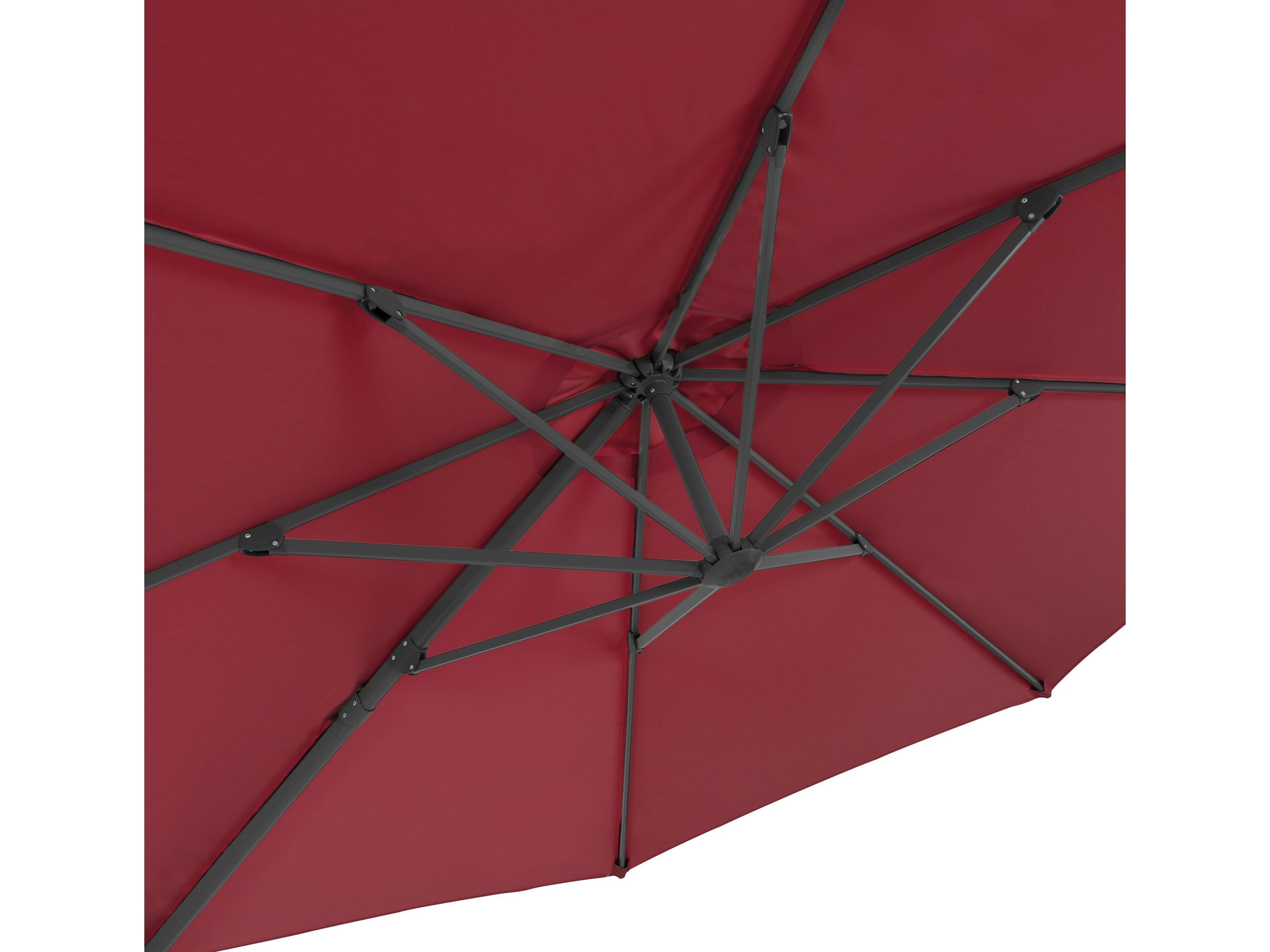11.5ft Deluxe Offset Patio Umbrella in Wine Red - Perfect for Poolside, Backyard, and Outdoor Dining Areas