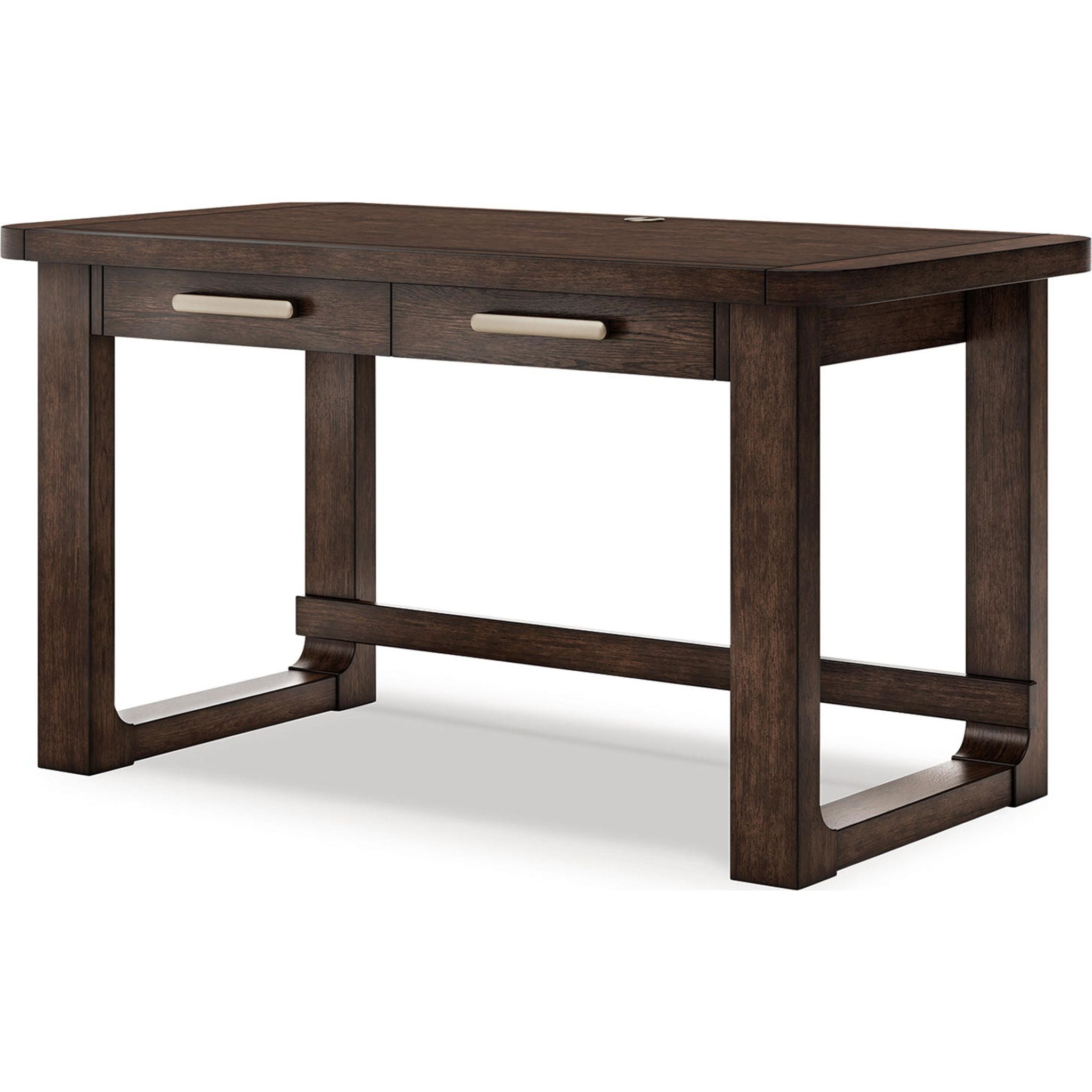 Breckington Dark Brown Wooden Desk - Modern Home Office Desk with Storage | Perfect for Small Spaces, Study Rooms & Remote Work