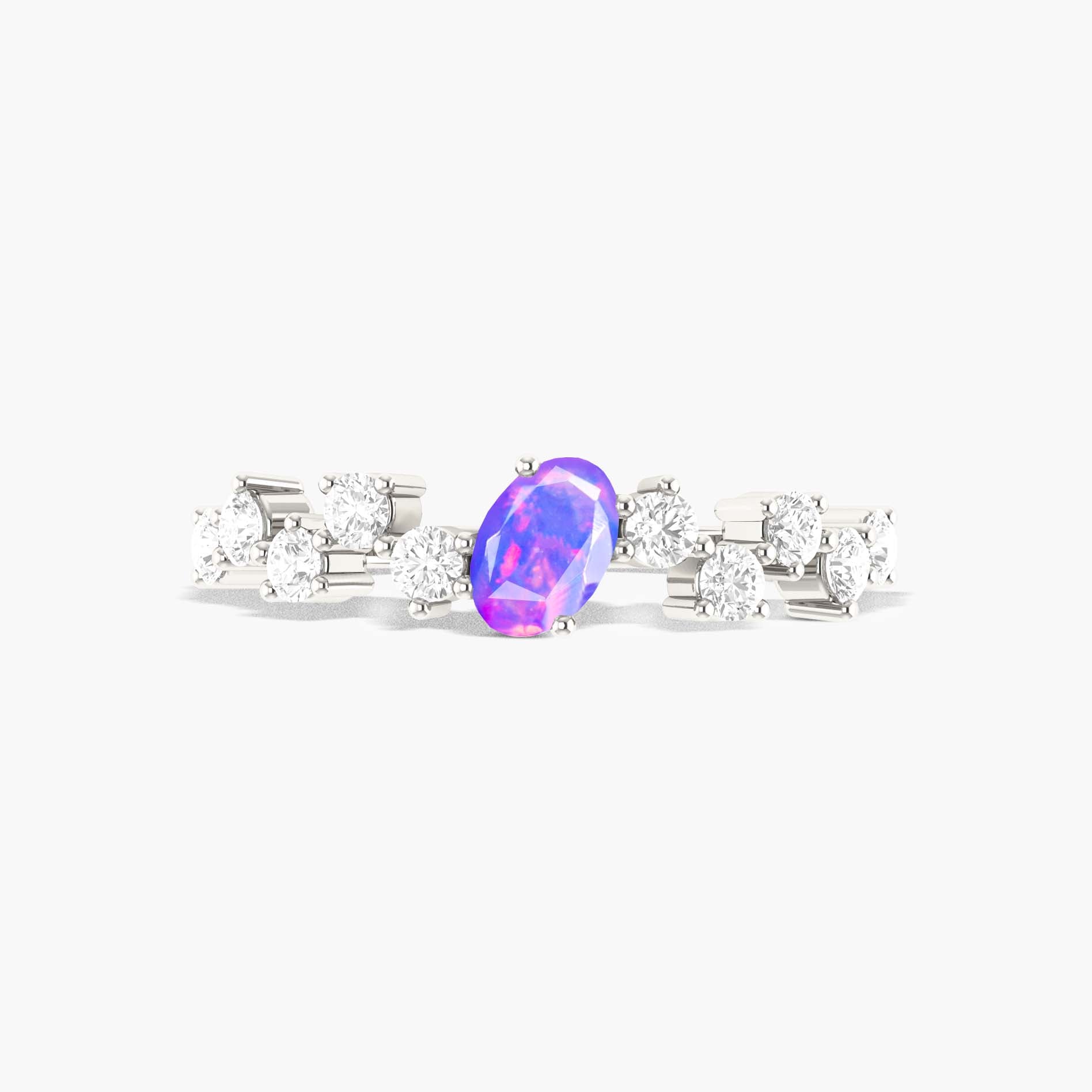 Handcrafted Lavender Fire Oval Ethiopian Opal Ring for Women - Elegant Jewelry Gift for Her, Perfect for Weddings, Anniversaries & Special Occasions