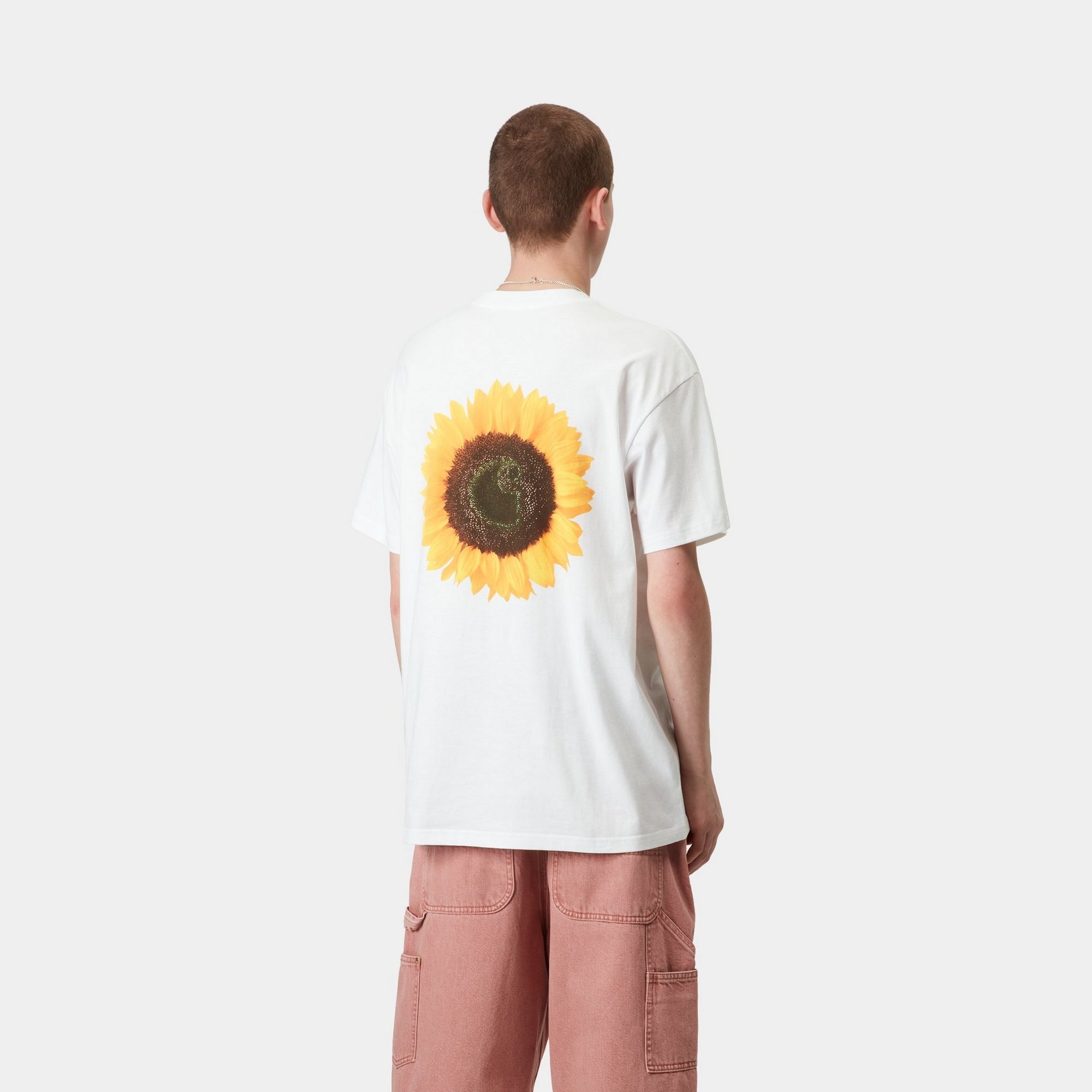 Sunflower Print White T-Shirt for Women - Casual Summer Tee for Outdoors, Travel & Everyday Wear