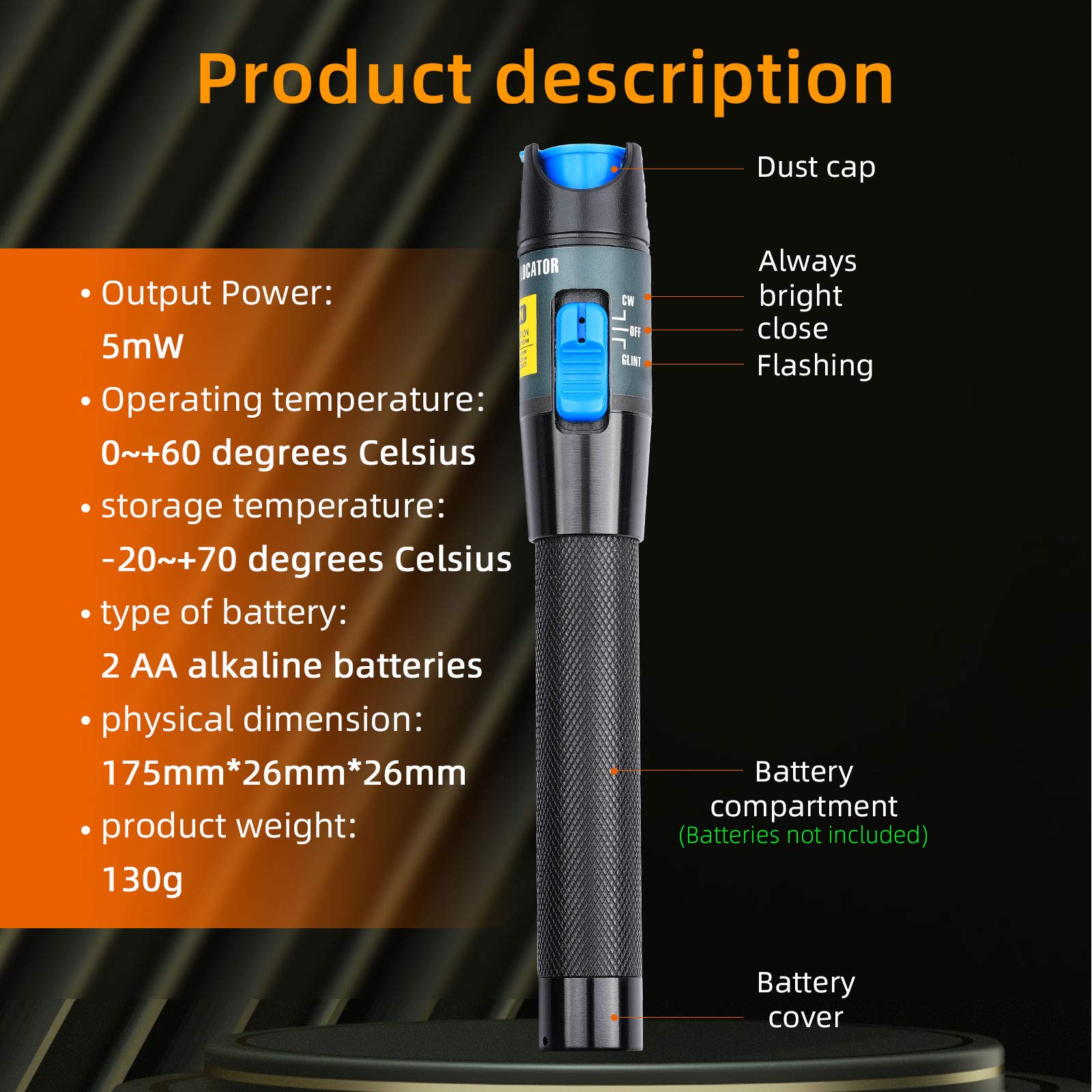 5KM Fiber Optic Cable Tester with Visual Fault Locator | Fiber Tester Meter for 2.5mm Connectors | CATV & Telecom Maintenance Equipment | Ideal for Network Installation and Cable Testing