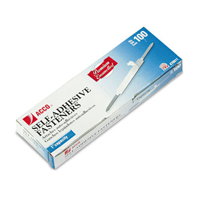 ACCO Premium Self-Adhesive Two-Prong Paper Fastener Bases - 1 Capacity, 2.75