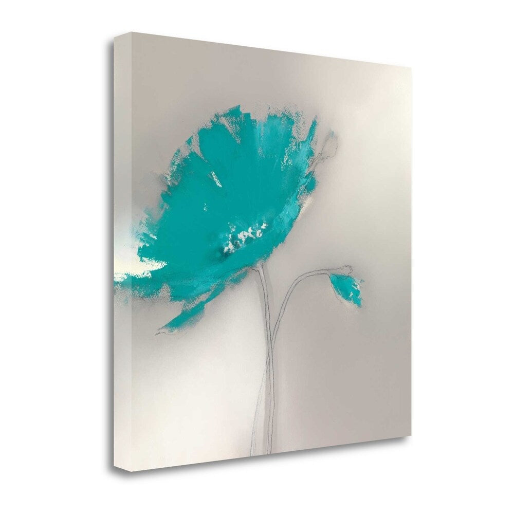 Aqua Platinum Petals Fine Art Giclee Print by J.P. Prior - Gallery Wrapped Canvas Ready to Hang - Perfect for Living Room, Bedroom & Office Wall Decor