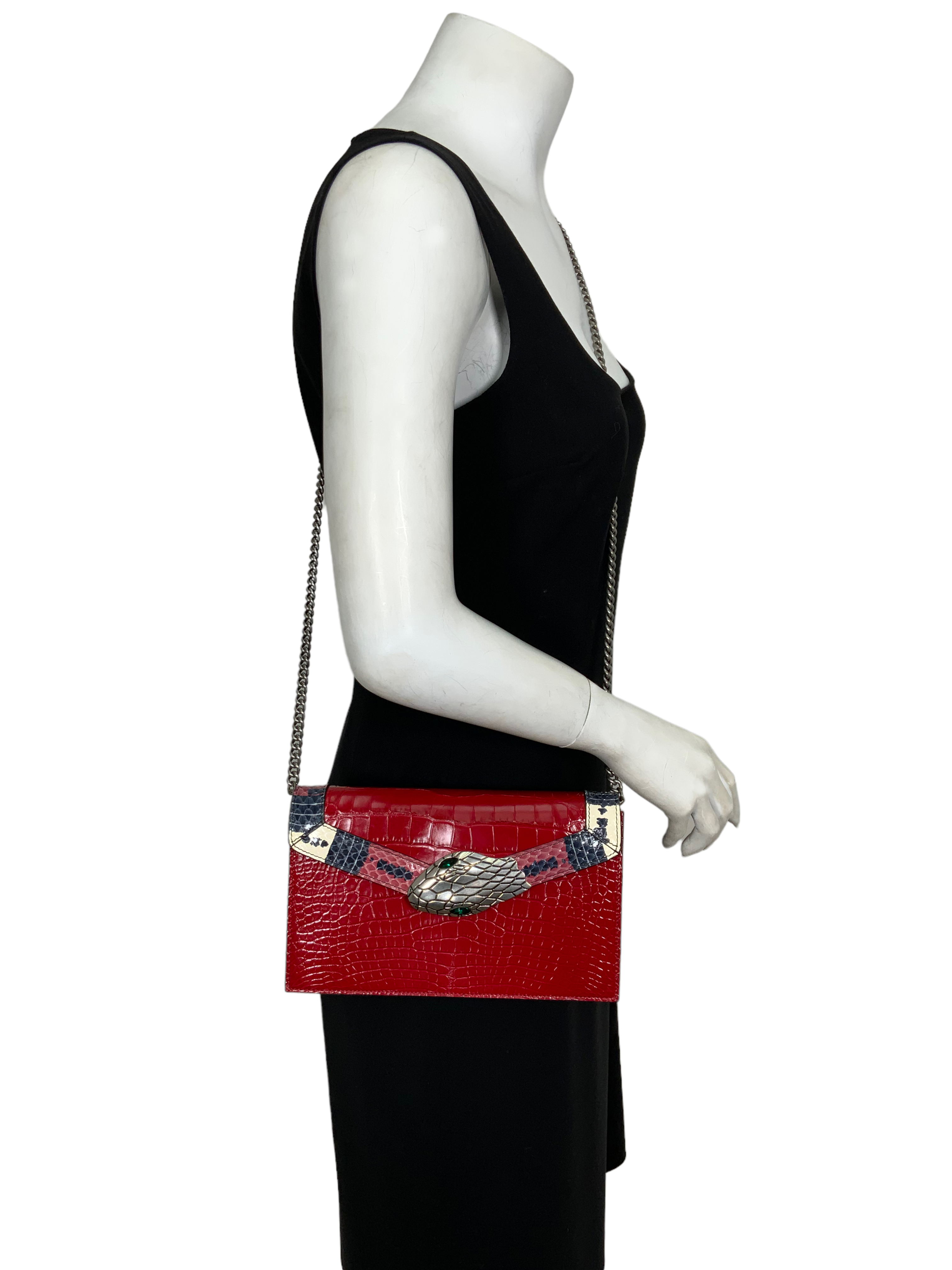Authentic GUCCI Alligator Leather Small Lilith Crossbody Bag - Luxury Designer Handbag for Women | Perfect for Evening Parties, Date Nights & Special Occasions