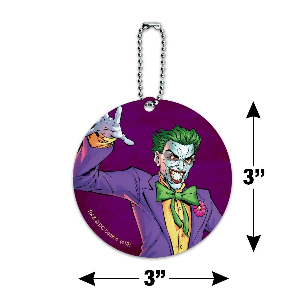 Batman Joker Character Round Luggage ID Tag - Durable Suitcase Carry-On Name Tag for Travel & Business Trips - Perfect for Airlines, Backpacks and Luggage Identification