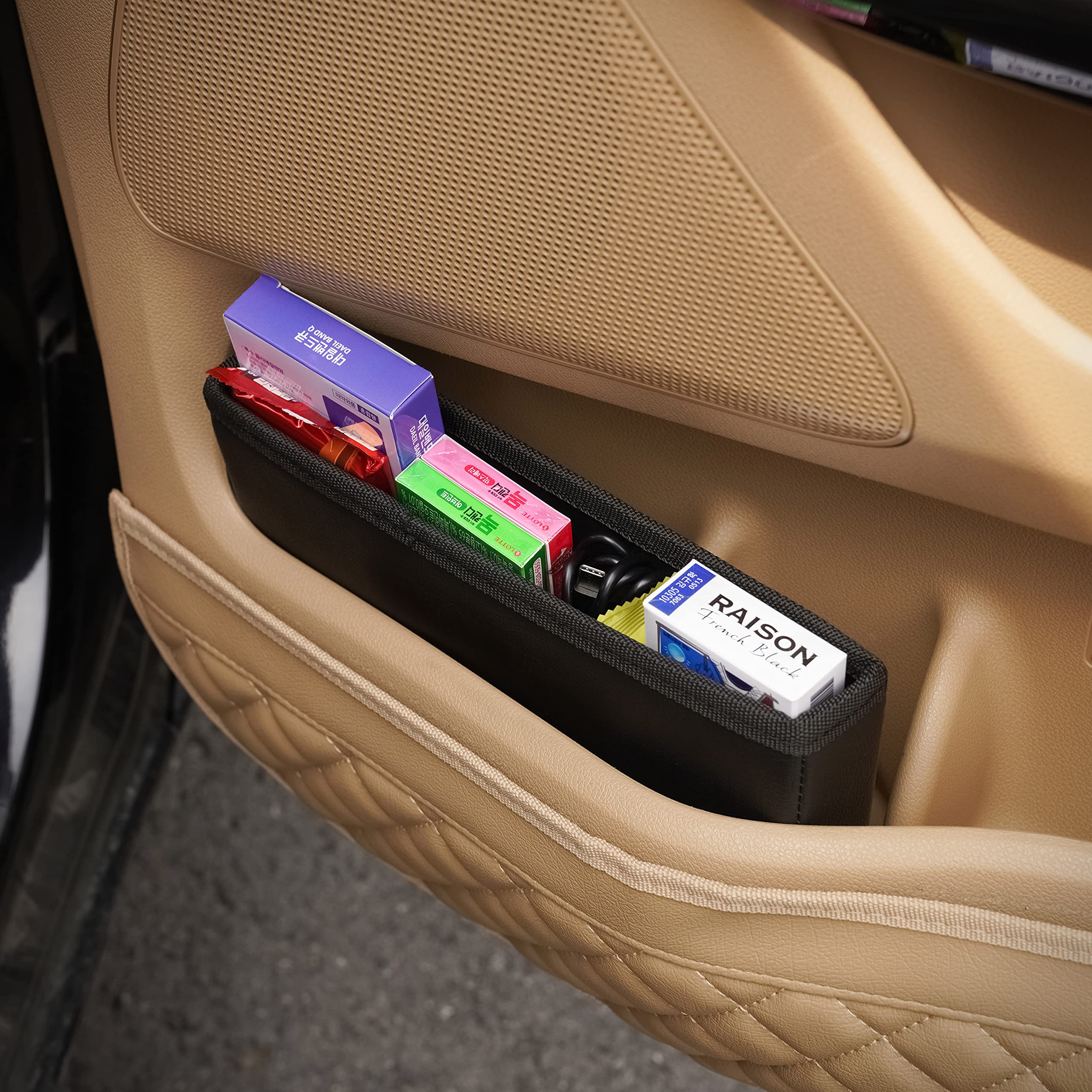 KMMOTORS Ultra Slim Car Organizer Wide - Perfect for Car Seat Gap Storage, Trunk Organizer & Vehicle Accessories - Ideal for Road Trips, Travel & Daily Commute