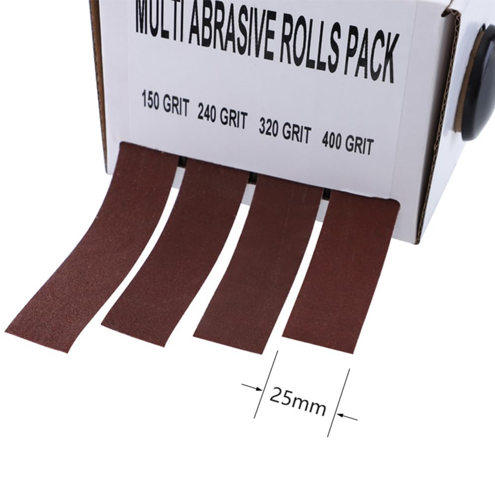 iplusmile Emery Cloth Roll - 4 Grits Abrasive Sandpaper Rolls for Woodworking, Automotive, Metal & Furniture Polishing - Perfect for DIY Projects, Home Repair & Professional Grinding Tasks
