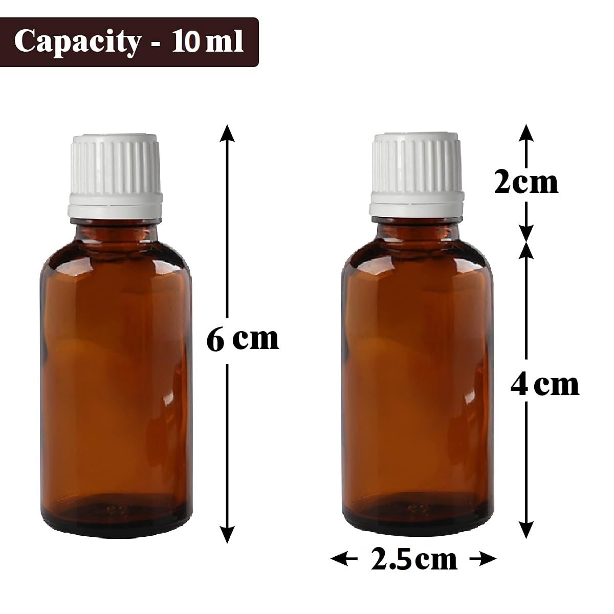 Premium 10ml Empty Amber Glass Bottles (6-Pack) with Leak-Proof Euro Dropper & White Cap - Perfect for Essential Oils, Fragrances, Medicines, DIY Perfumes, Homeopathy & Refillable - Ideal for Aromatherapy, Skincare & Travel Use