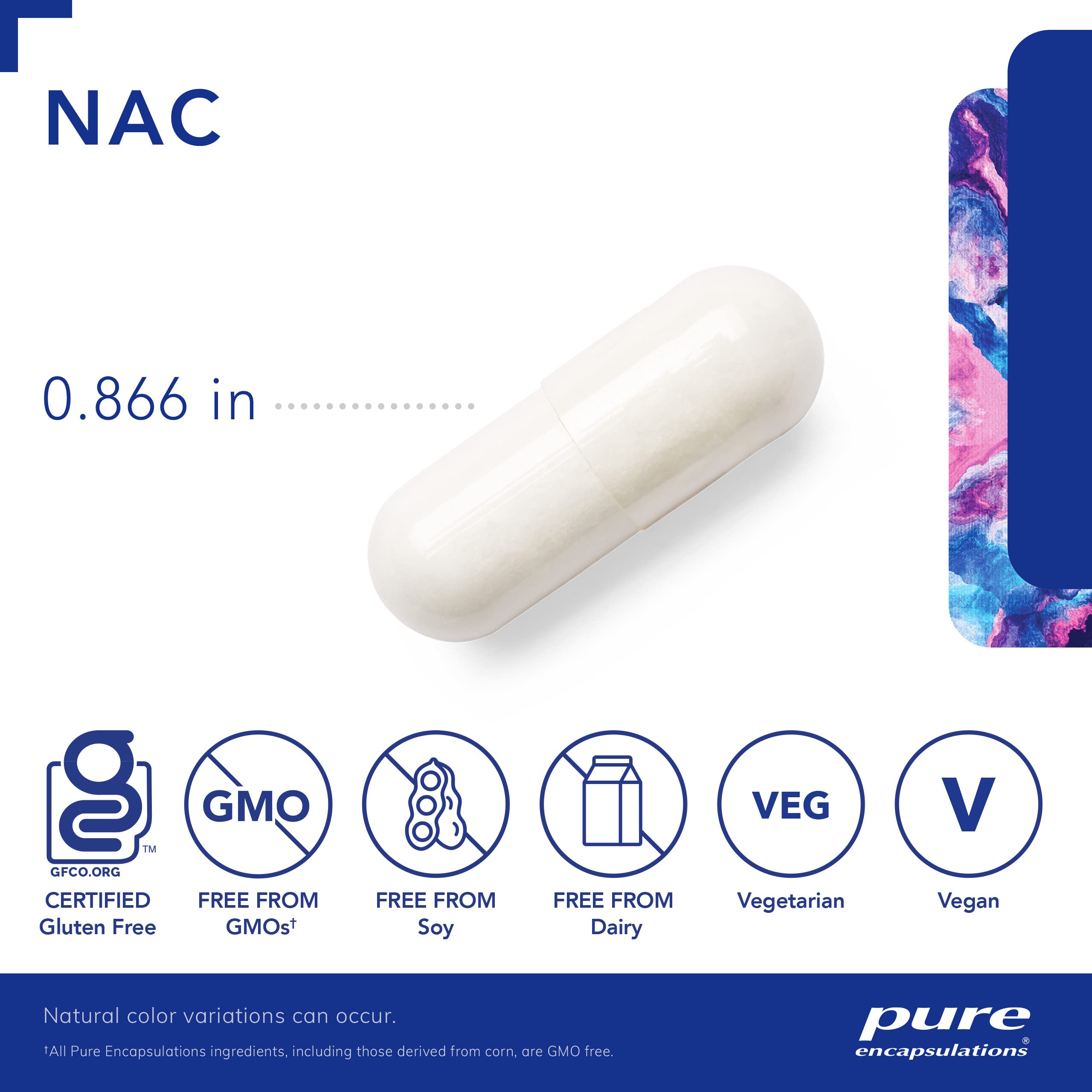 Pure Encapsulations NAC 600mg - N-Acetyl Cysteine Supplement for Lung Health, Immune & Liver Support, Antioxidant Boost - Freeform N-Acetyl-L-Cysteine - 360 Capsules - Supports Respiratory Wellness & Detoxification