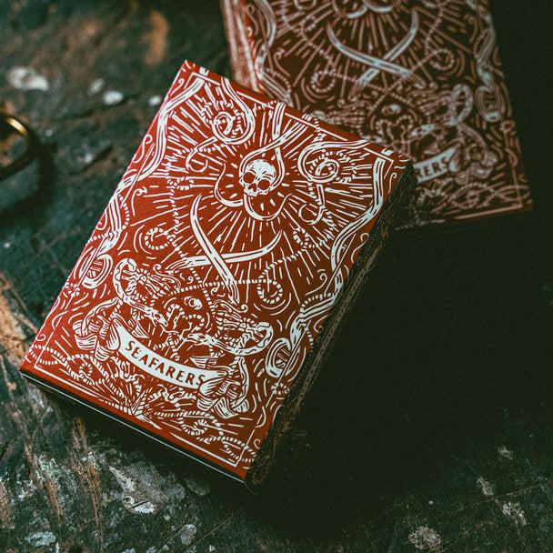 Premium Seafarers Themed Playing Cards - Red Deck for Poker, Blackjack & Family Game Nights | Nautical Gift for Sailors & Card Game Lovers