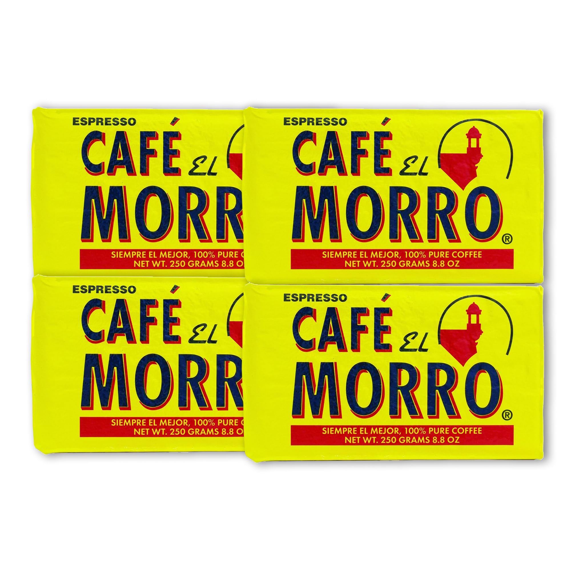 **Premium Café El Morro Dark Roast Espresso Ground Coffee - Authentic Puerto Rican Style, Vacuum Sealed, Bulk 9 oz (4 Pack) - Perfect for Espresso Machines, French Press & Cold Brew at Home or Office**