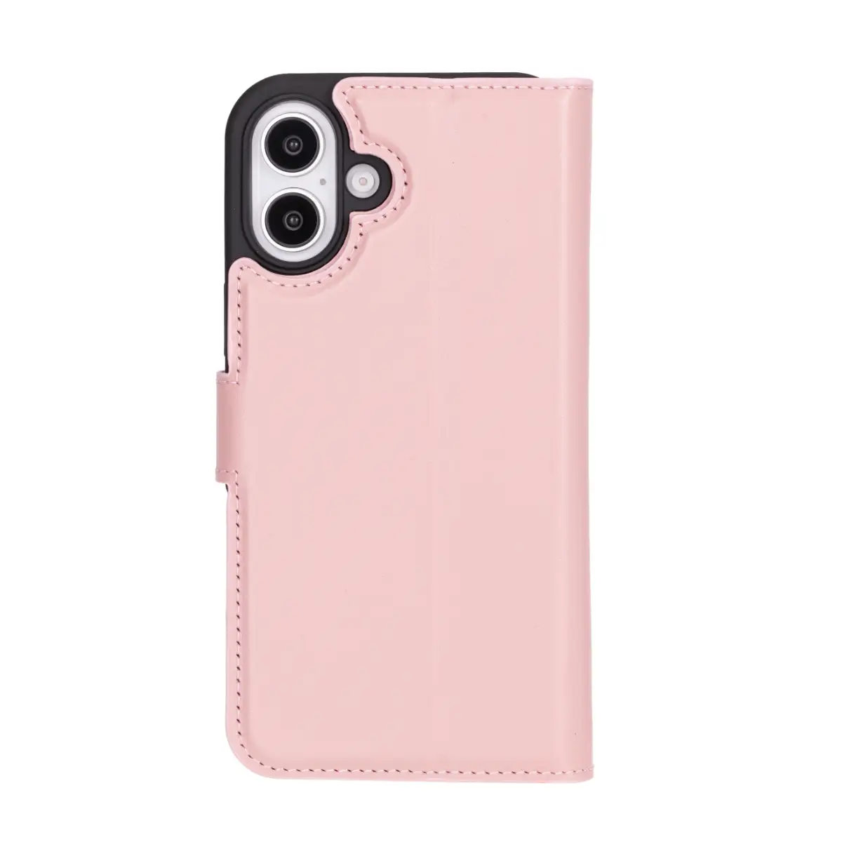 Pink Leather Wallet Case for iPhone 16 Plus - Slim Protective Phone Cover with Card Slots | Perfect for Women's Everyday Use, Travel & Shopping