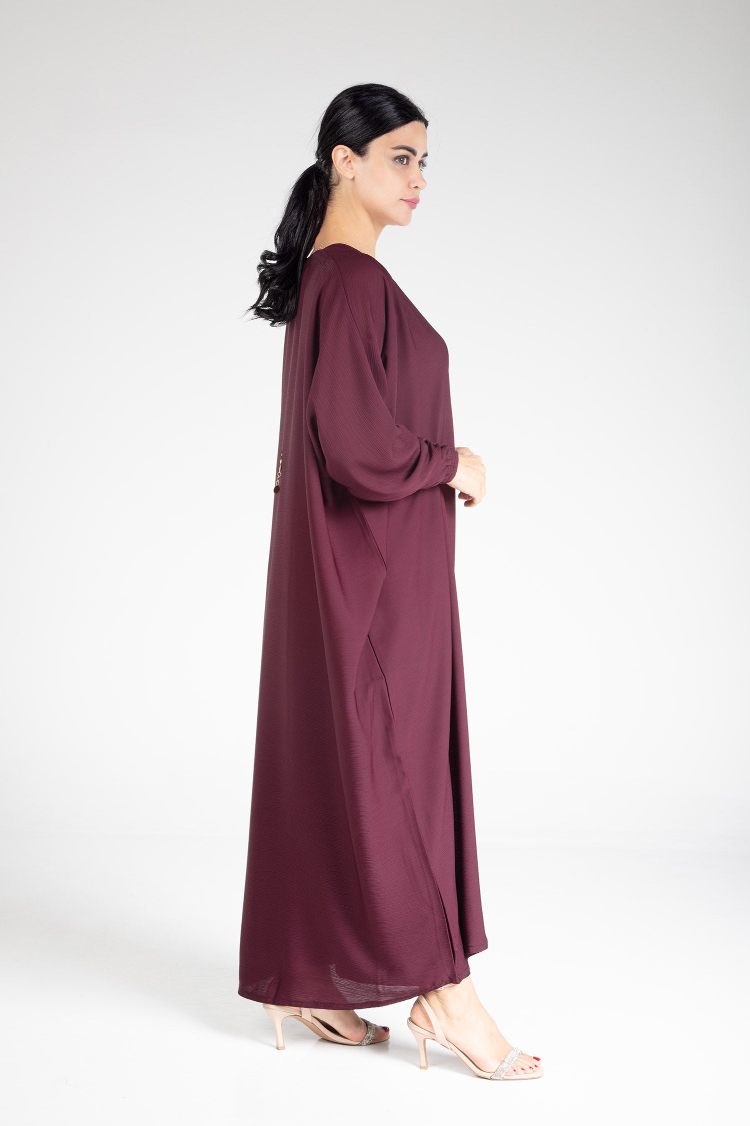 Elegant Maroon Farasha Dress - Perfect for Weddings, Parties & Special Occasions